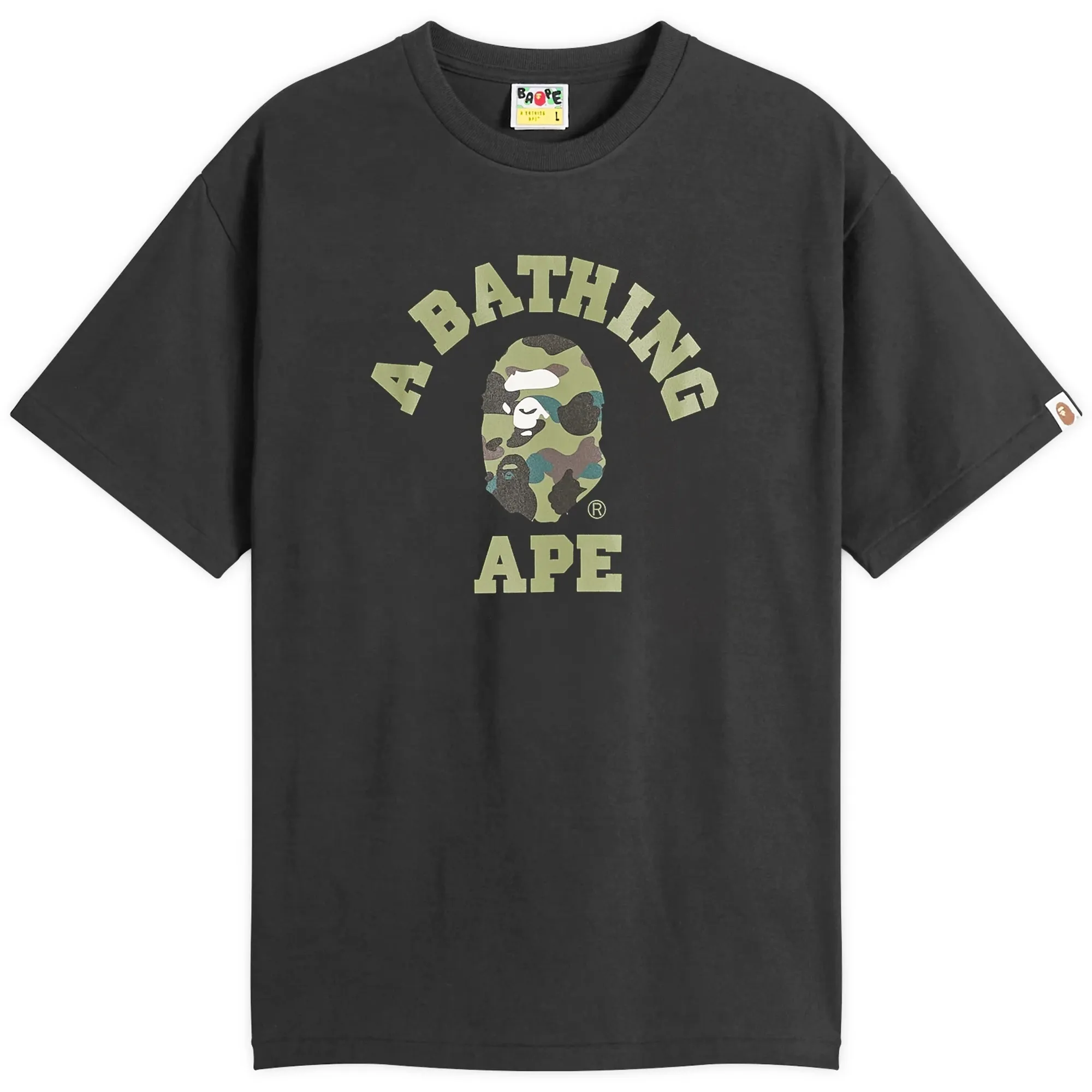 A Bathing Ape Men's 1st Camo College T-Shirt Black/Green