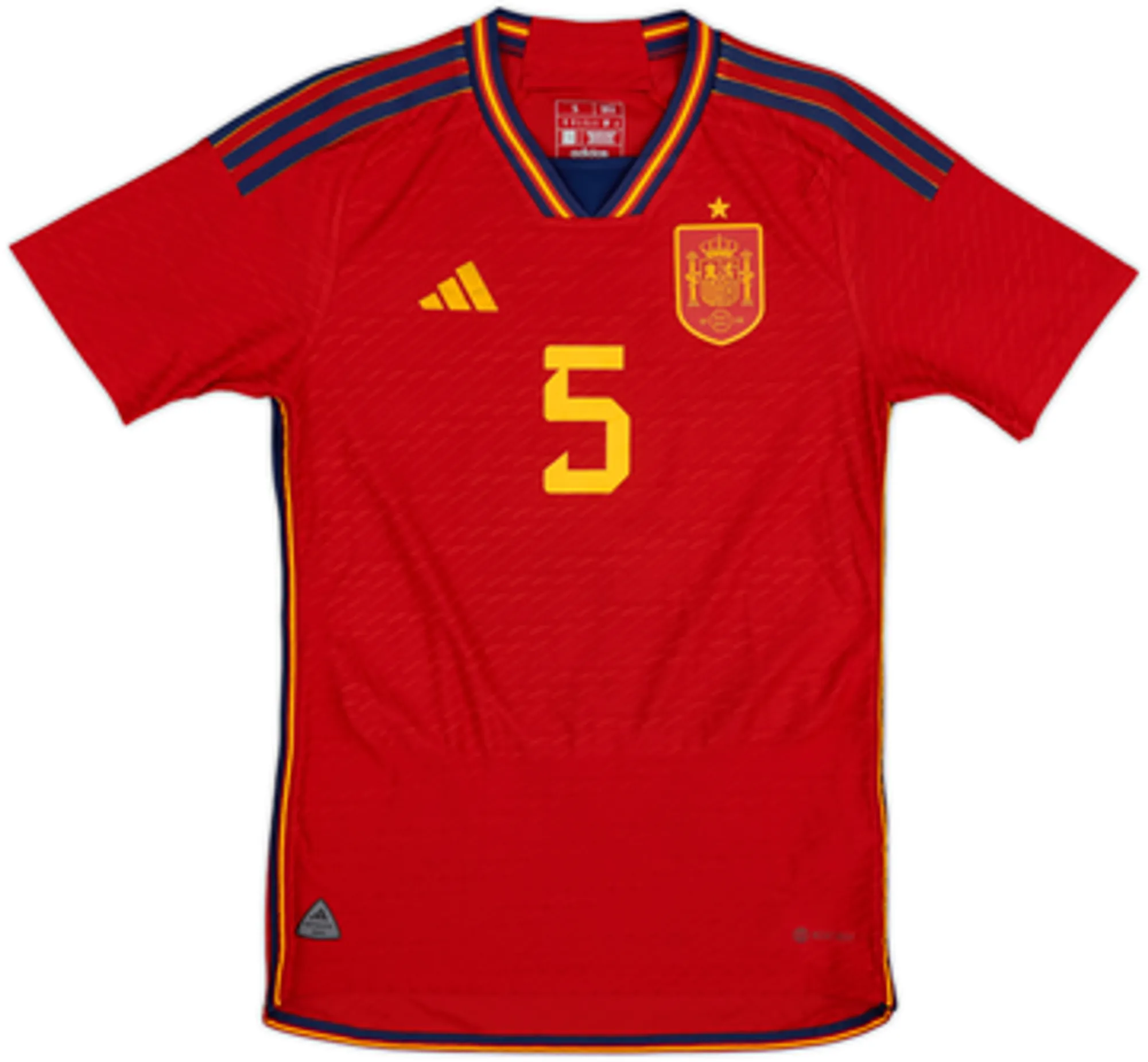 2022-23 Spain Authentic Home Shirt Sergio #5 - 7/10 - (S)