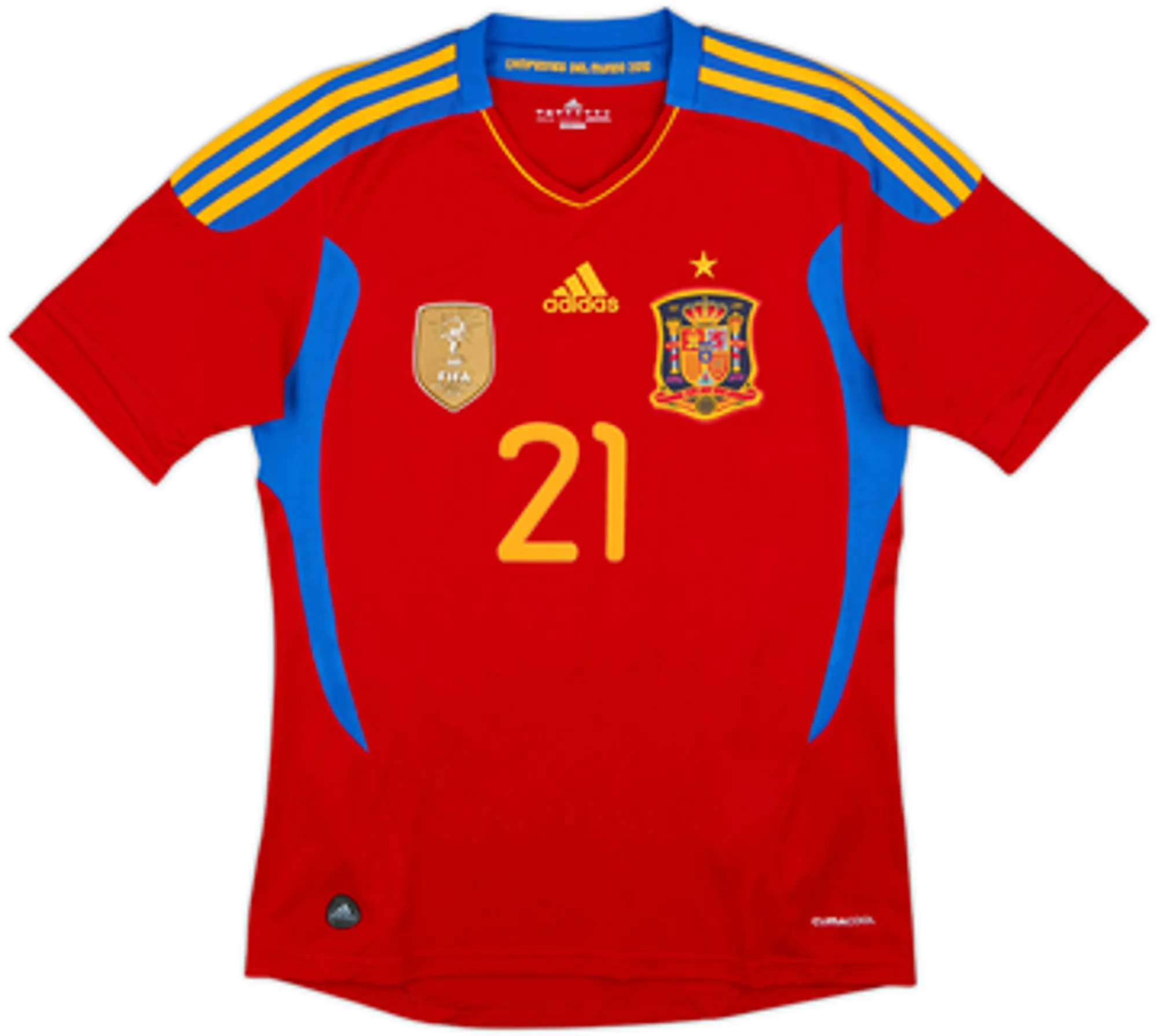 2010-11 Spain Home Shirt Silva #21 - 9/10 - (S)