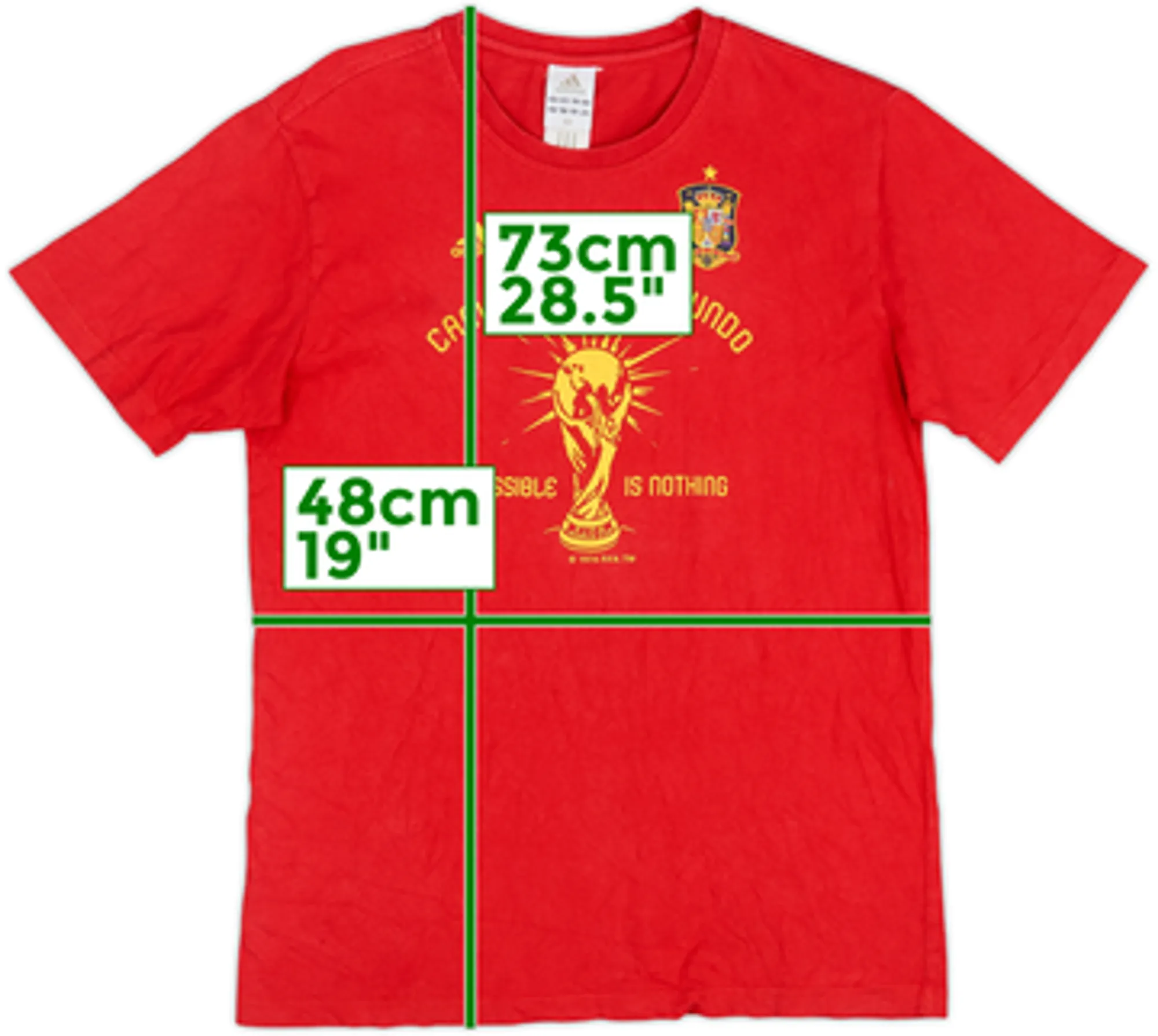 2010 Spain adidas 'Campeones Del Mundo' Cotton Tee - 9/10 - (M)
