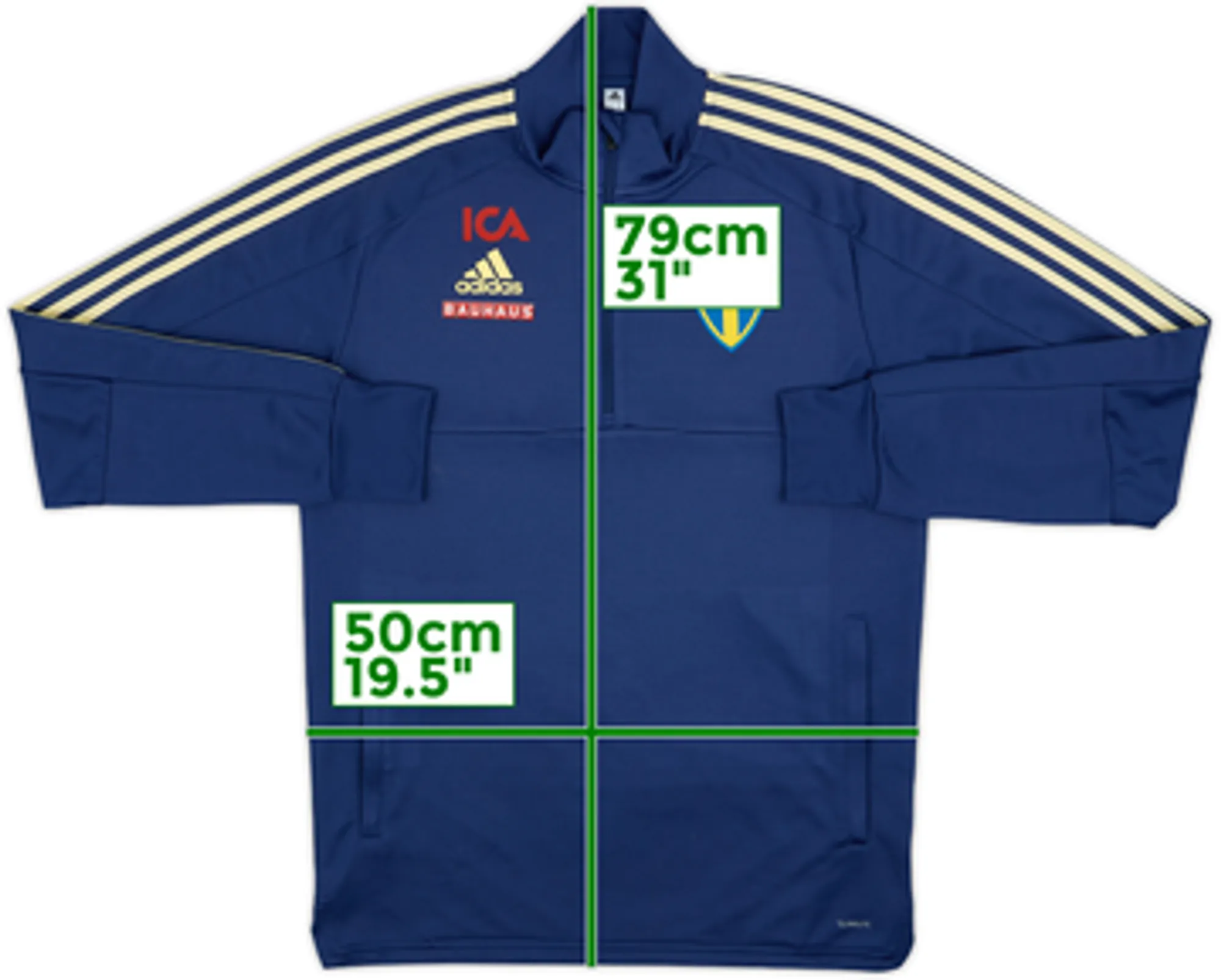 2019-20 Sweden Player Issue adidas 1/4 Zip Drill Top - 8/10 - (XL)