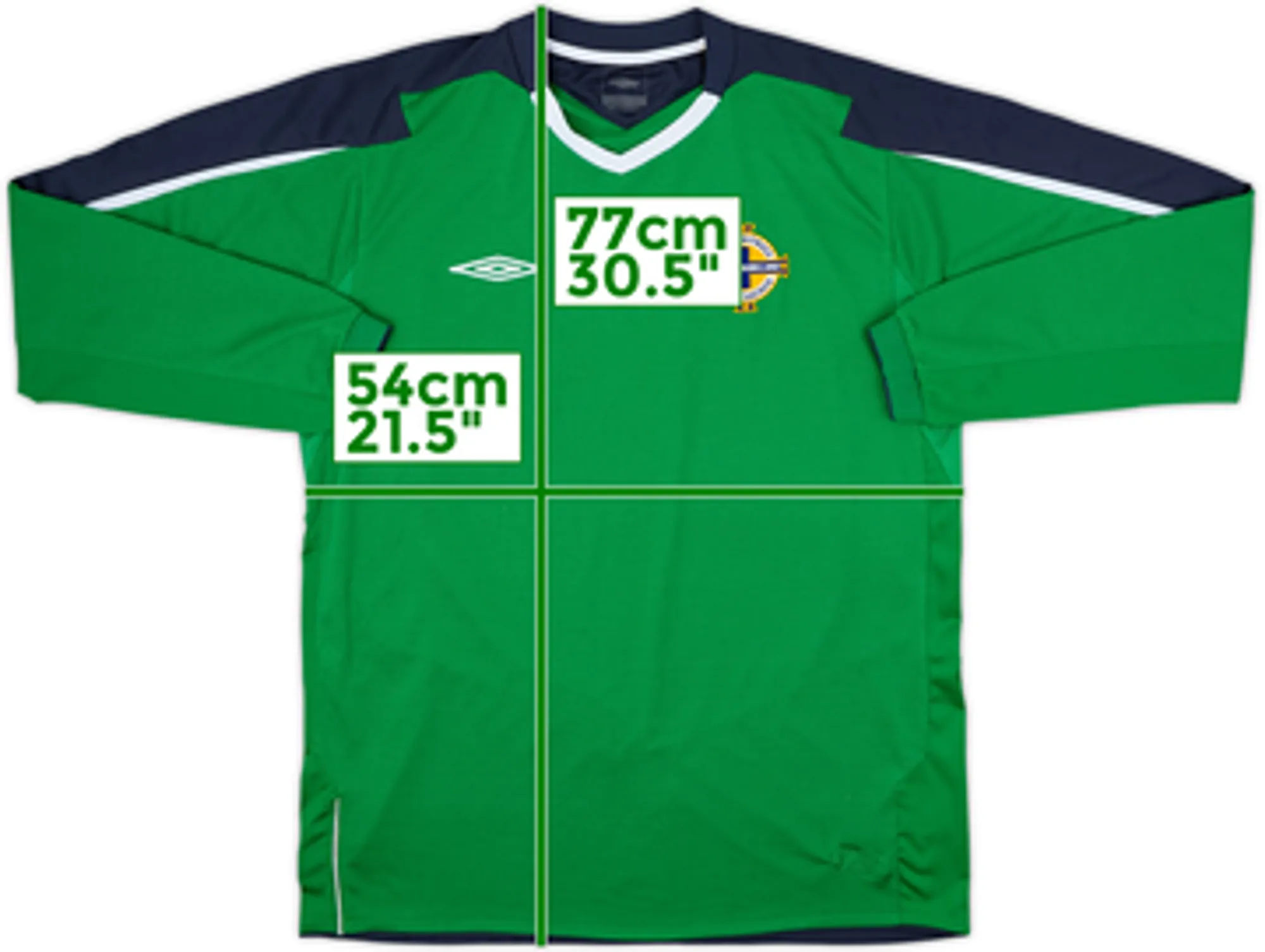 2004-05 Northern Ireland Home L/S Shirt - 9/10 - (L)