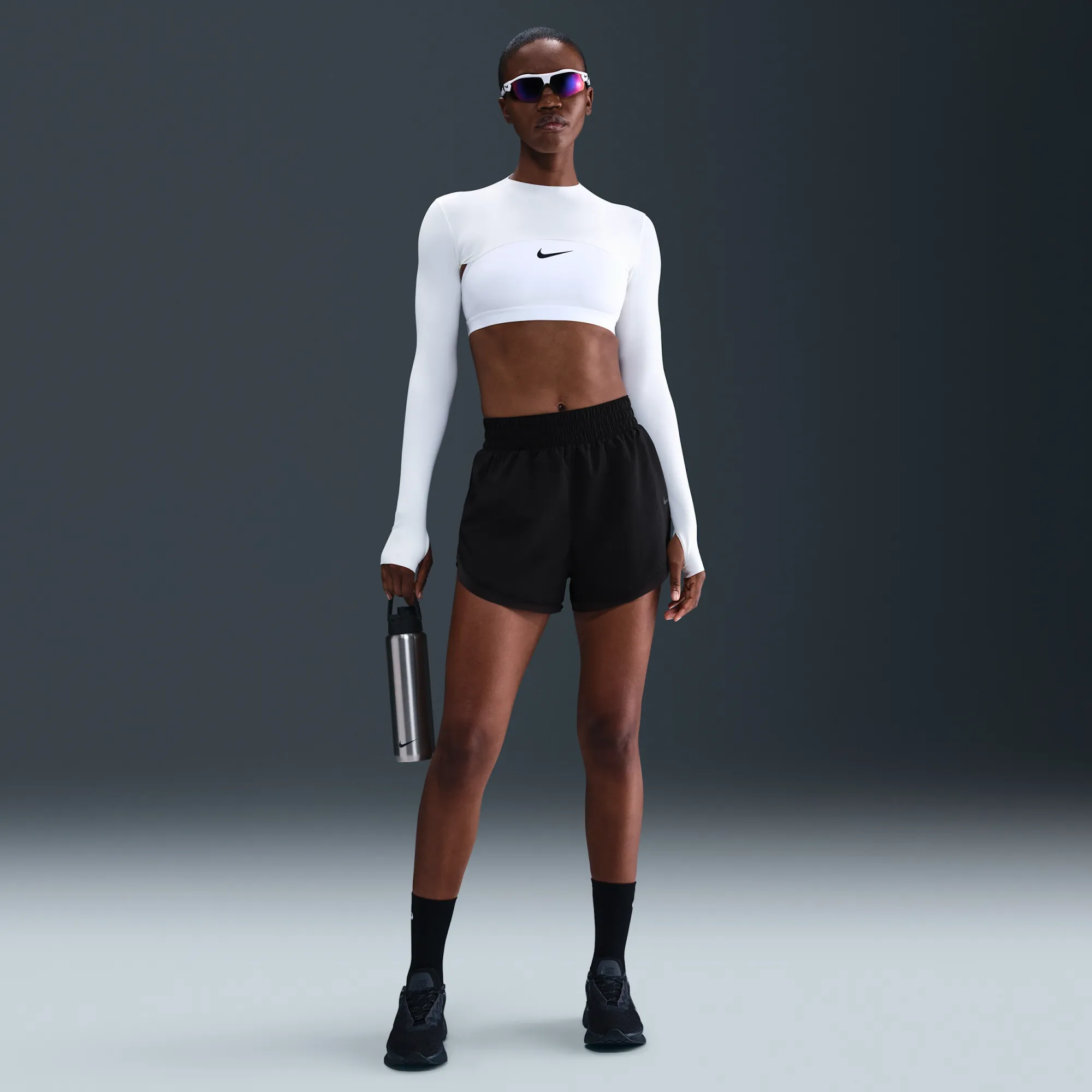 Nike One Training Dri-Fit High Waisted 3 Inch Frilly Shorts In Black - Black