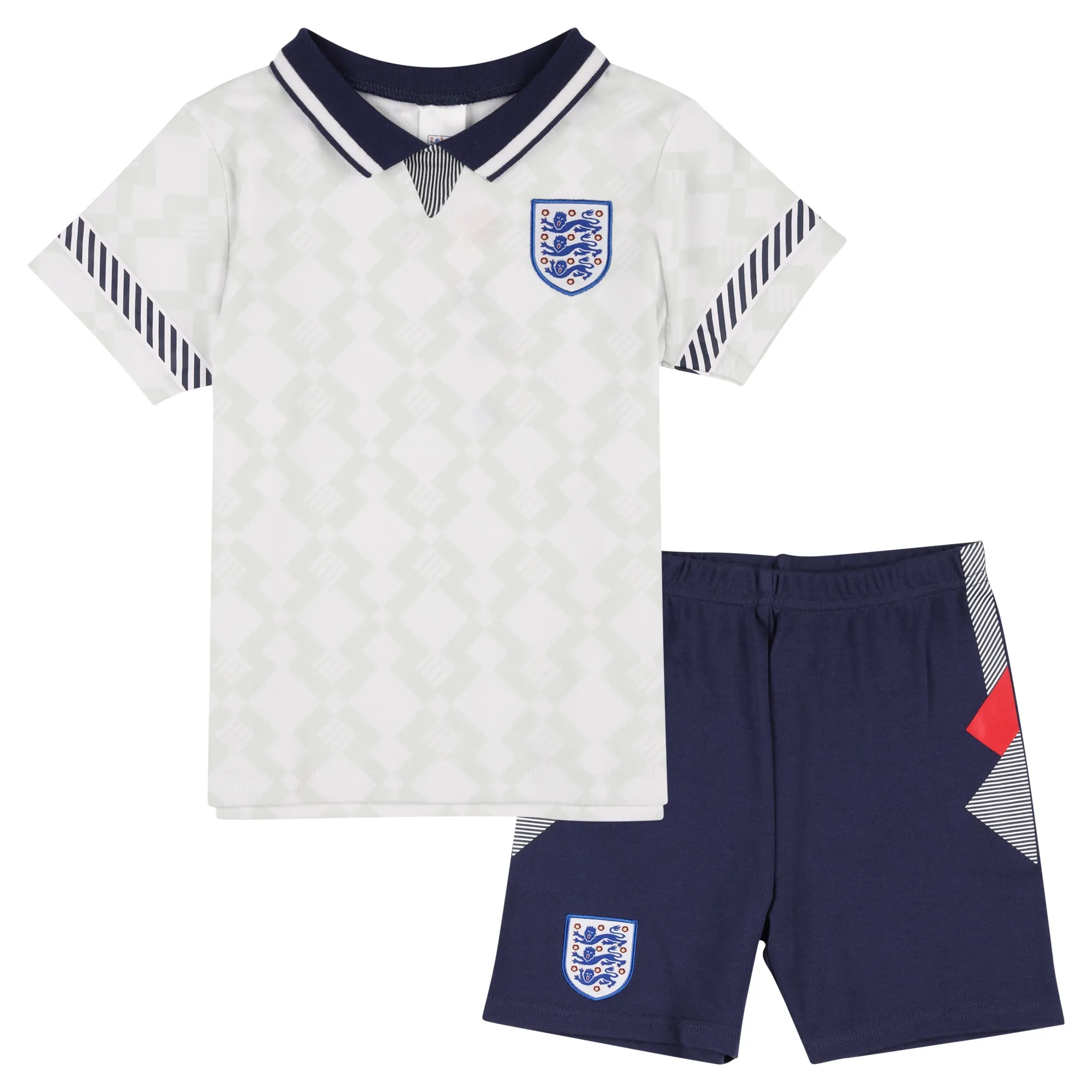 England 1990 Home Retro Tee & Shorts Set