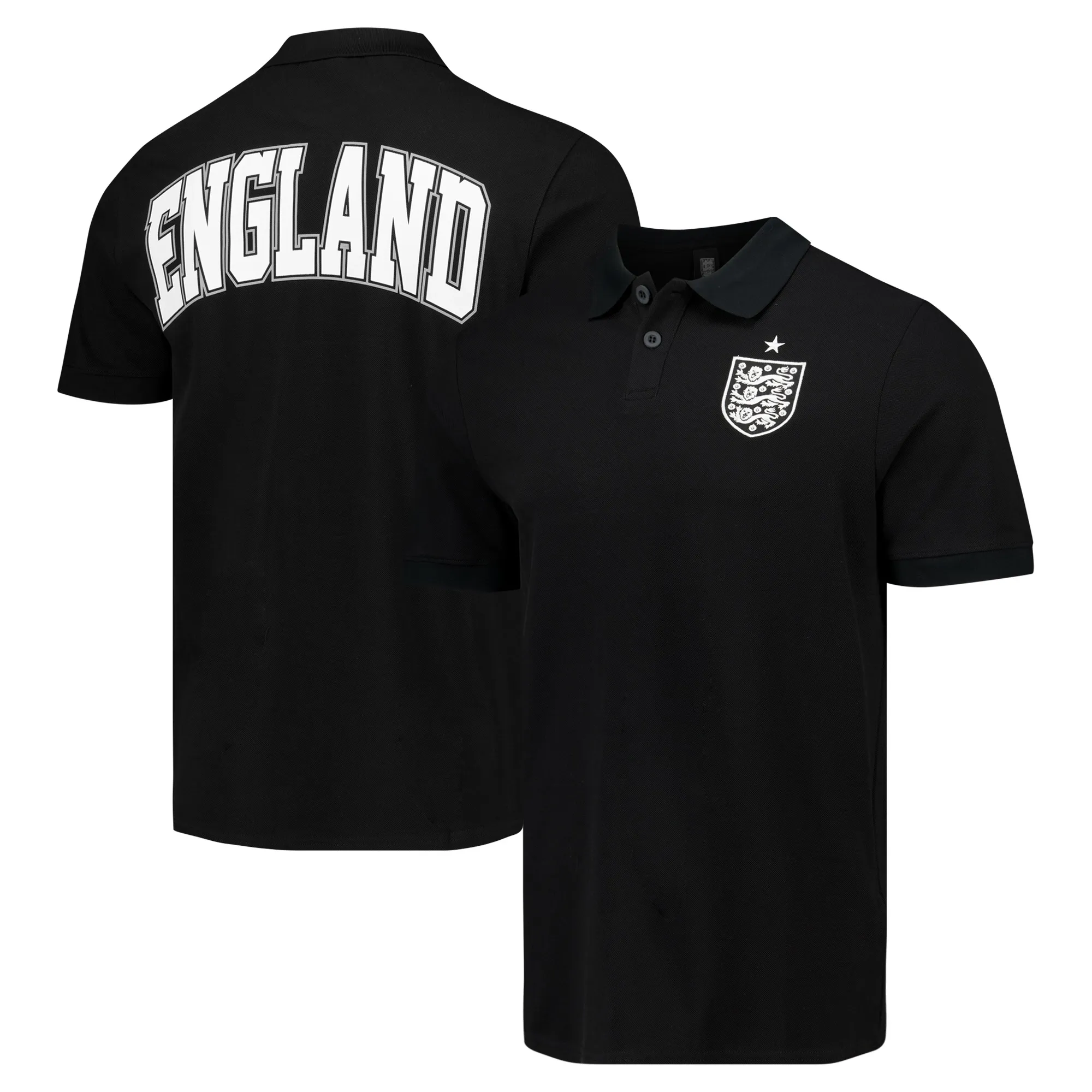 England Lifestyle Fleece Polo Shirt - Black