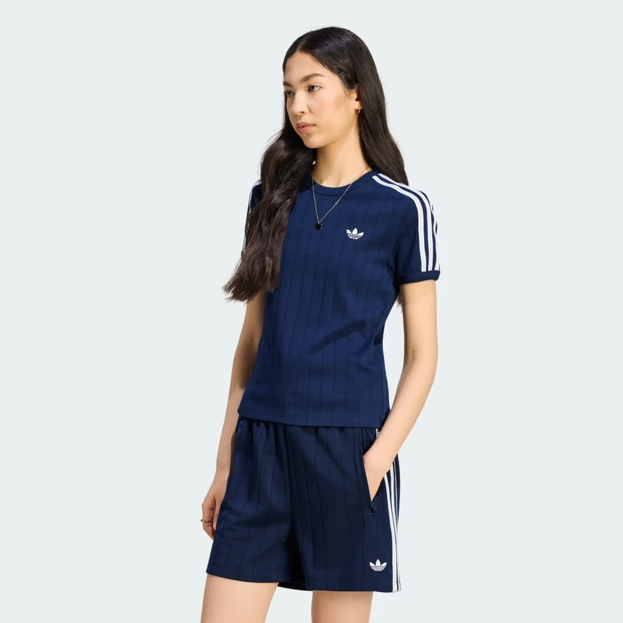 adidas PINSTRIPE SHORT SLEEVE SLIM T-Shirt