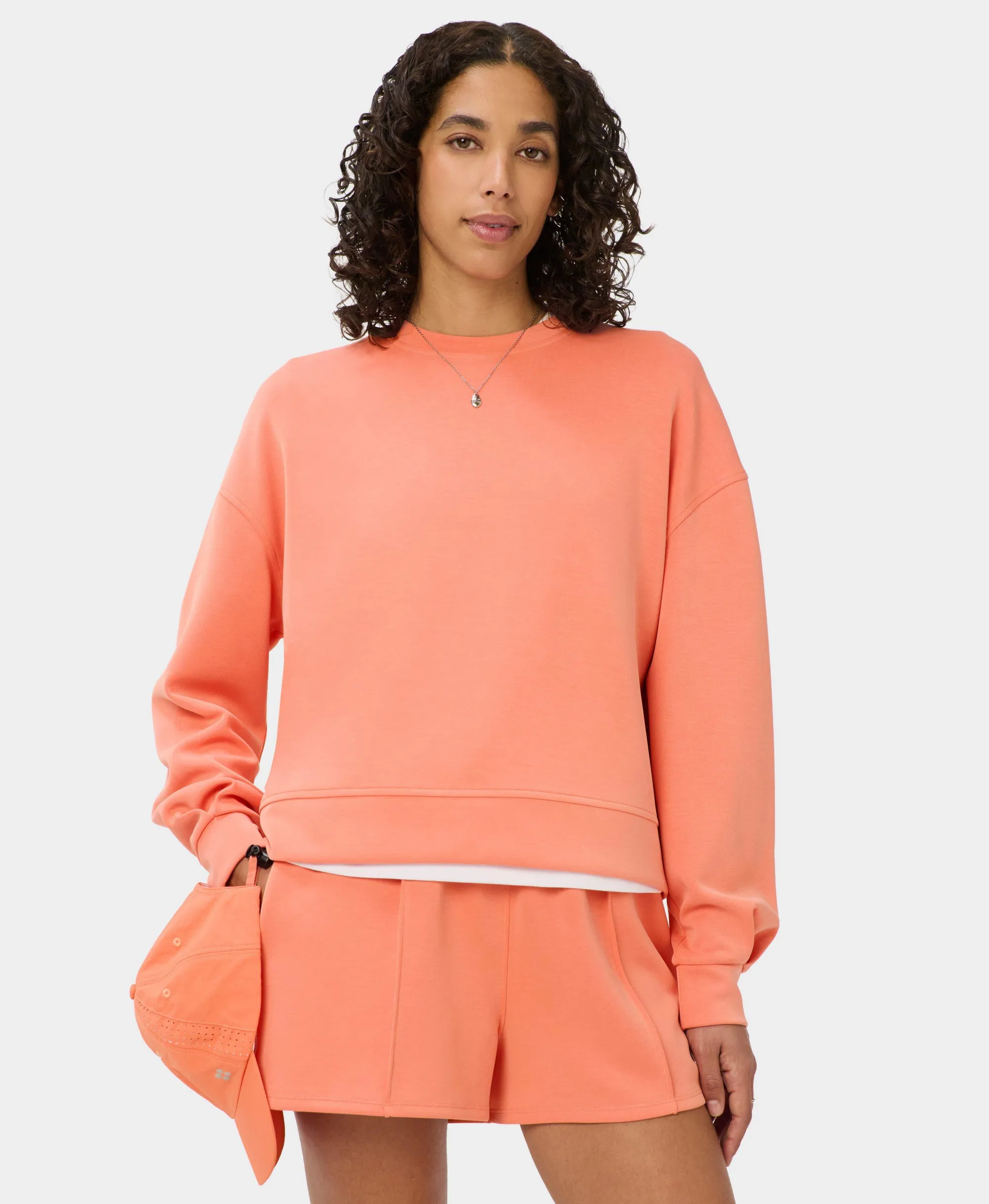Sweaty Betty Sand Wash CloudWeight Sweatshirt, Orange, Women's S