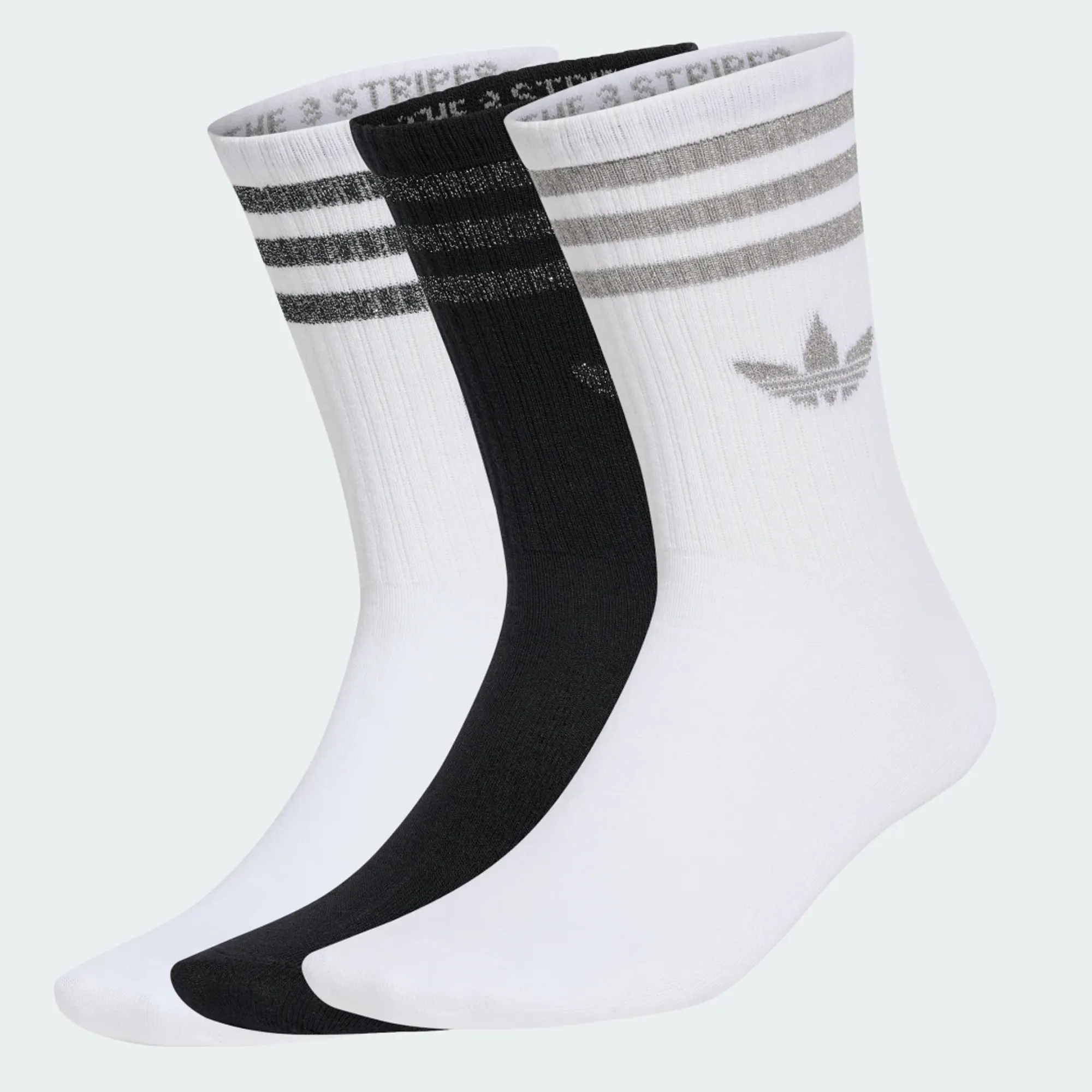 adidas 3 STRIPES GLITTER CREW SOCKS 3 PAIRS