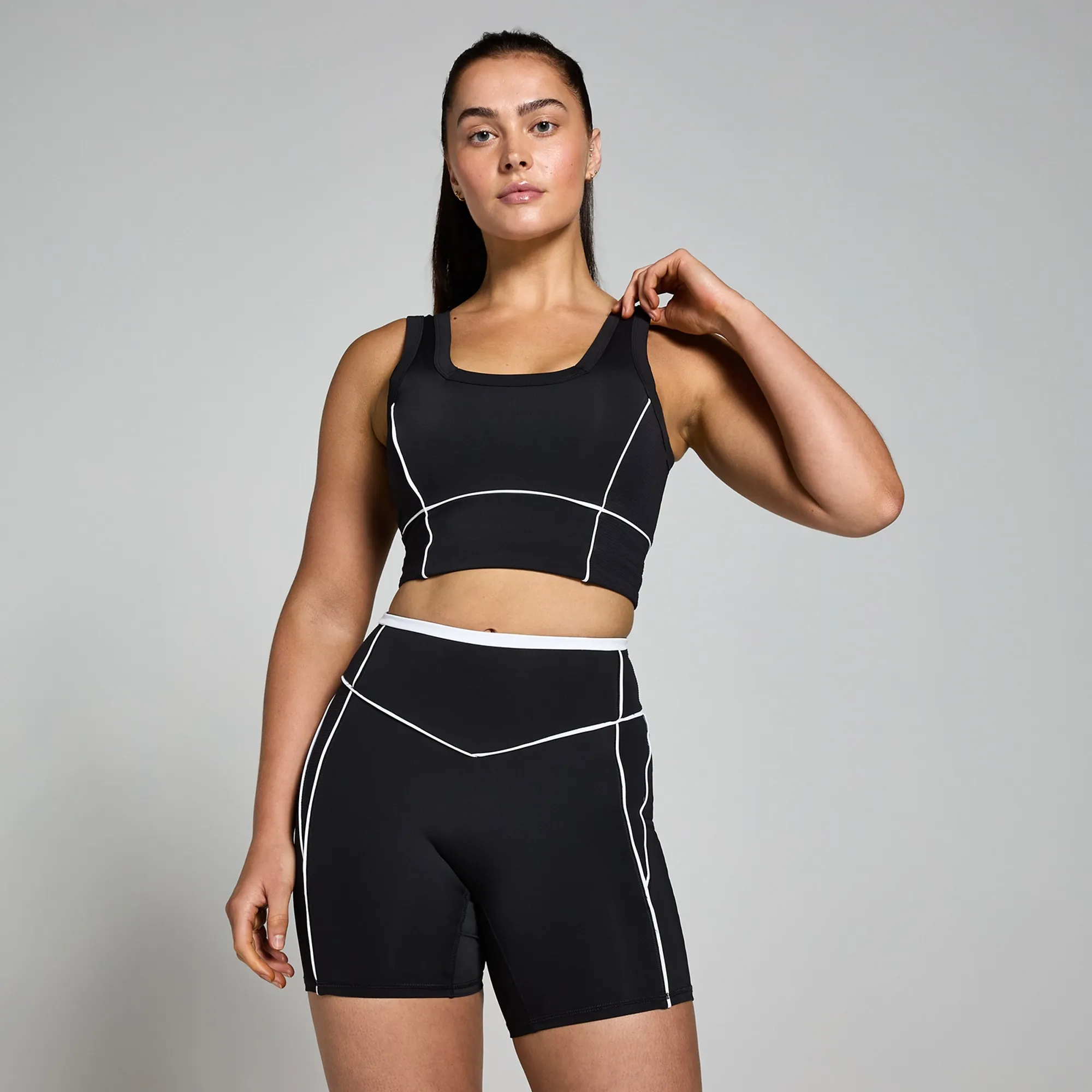 MP Women's Tempo Contrast Texture Sports Bra - Black - XS