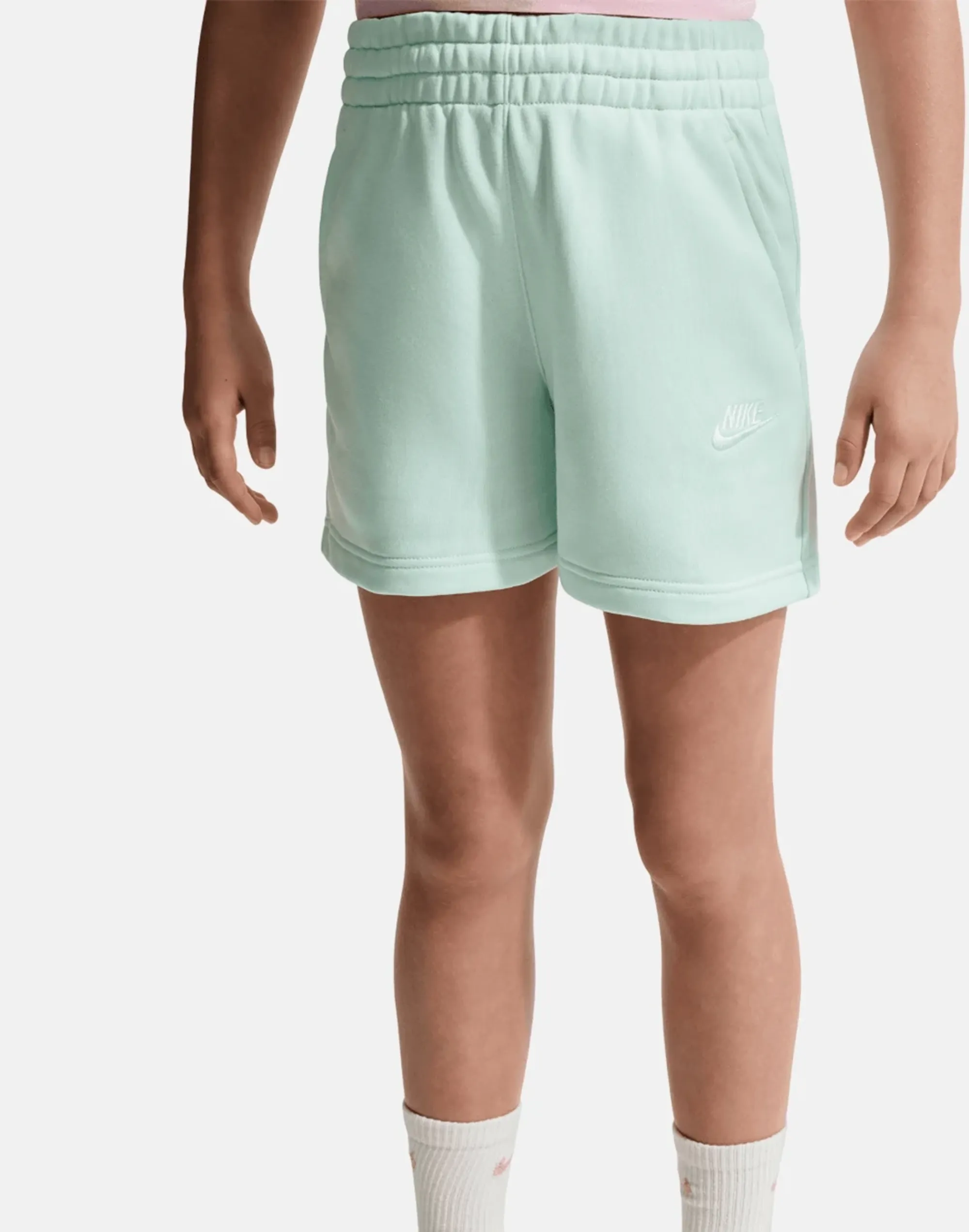 Nike Girls' Club Fleece French Terry Shorts Junior - Green