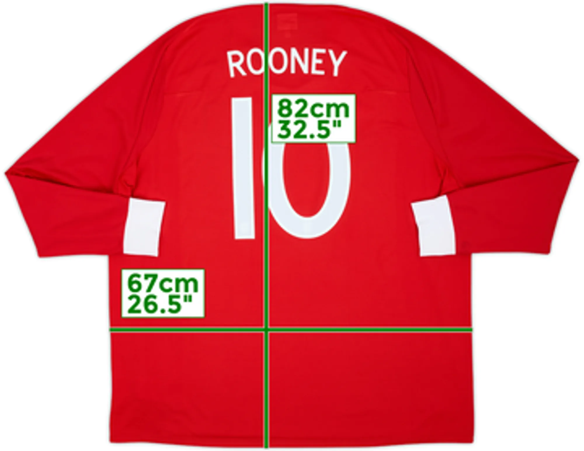 2010-11 England Away L/S Shirt Rooney #10 - 7/10 - (3XL)