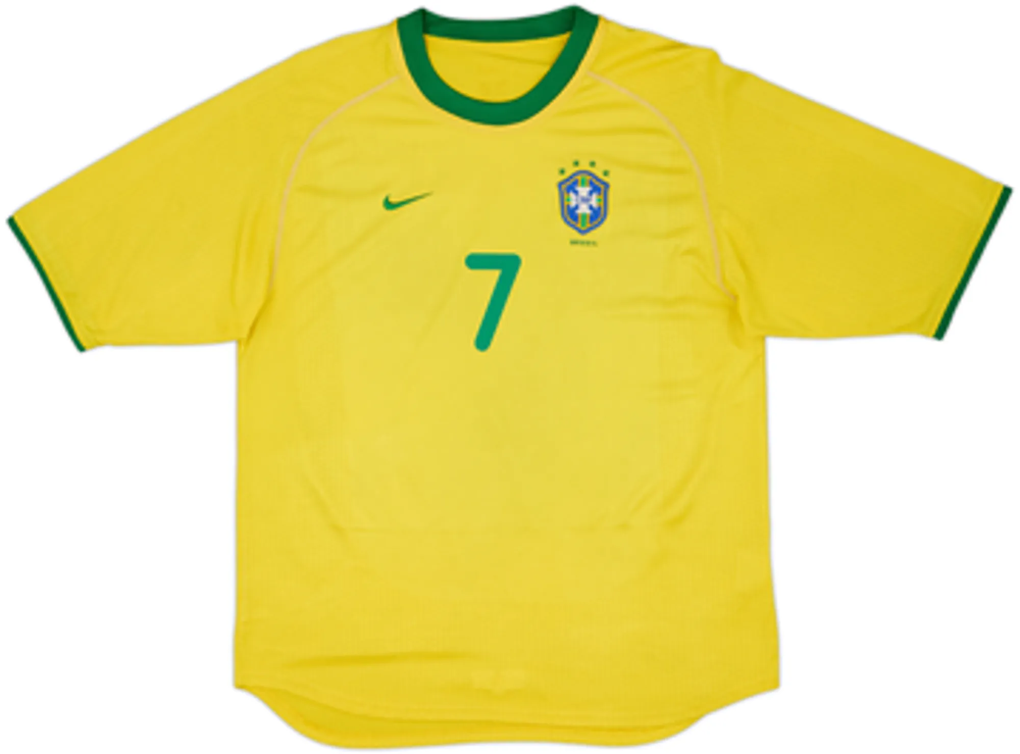 2000-02 Brazil Home Shirt Ronaldinho #7 - 6/10 - (L)