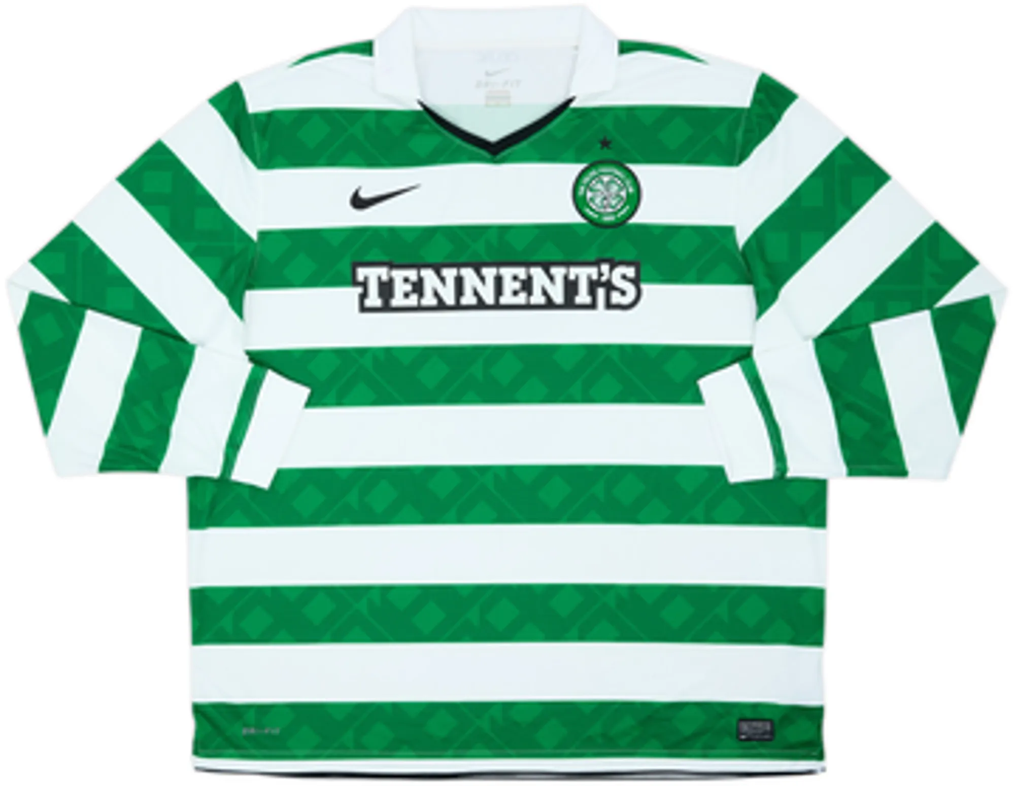 2010-12 Celtic Home L/S Shirt Brown #8 - 6/10 - (3XL)