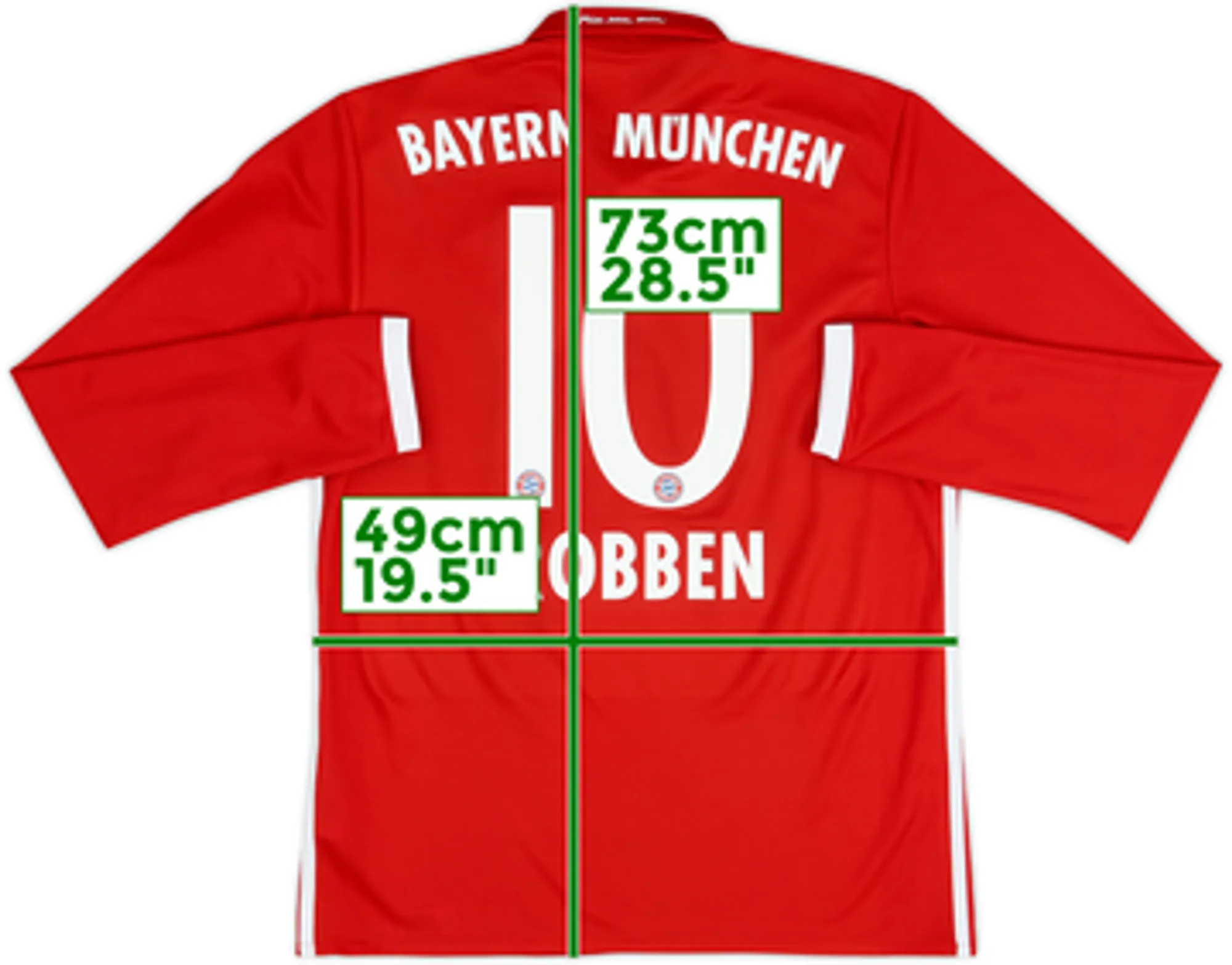 2016-17 Bayern Munich Home L/S Shirt Robben #10 - 8/10 - (M)