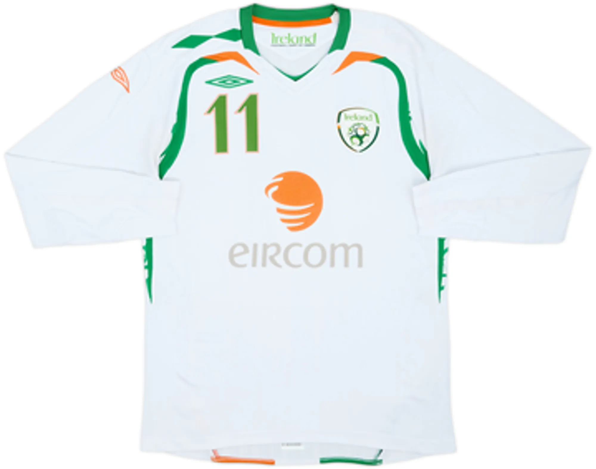 2008-10 Ireland Away L/S Shirt Duff #11 - 8/10 - (S)