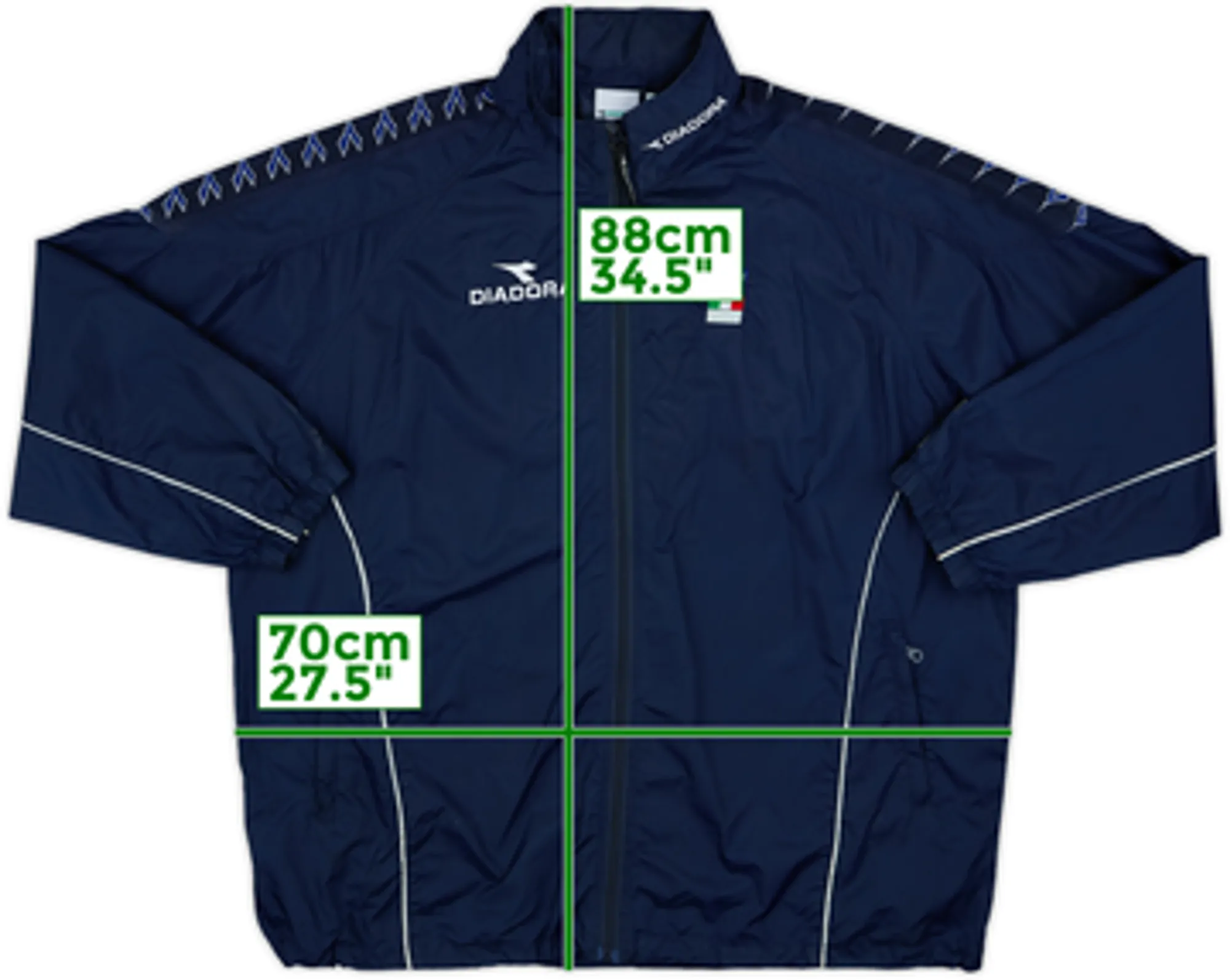 1998-99 Italy FIGC Diadora Hooded Rain Jacket - 8/10 - (XL)