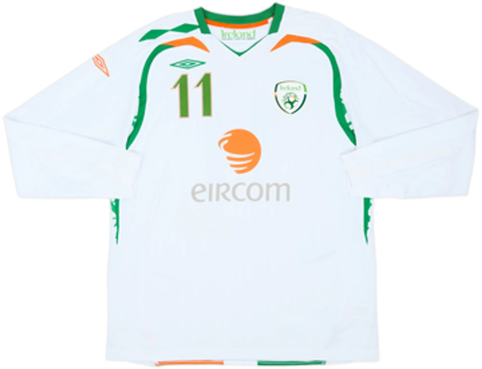2008-10 Ireland Away L/S Shirt Duff #11 - 7/10 - (XL)