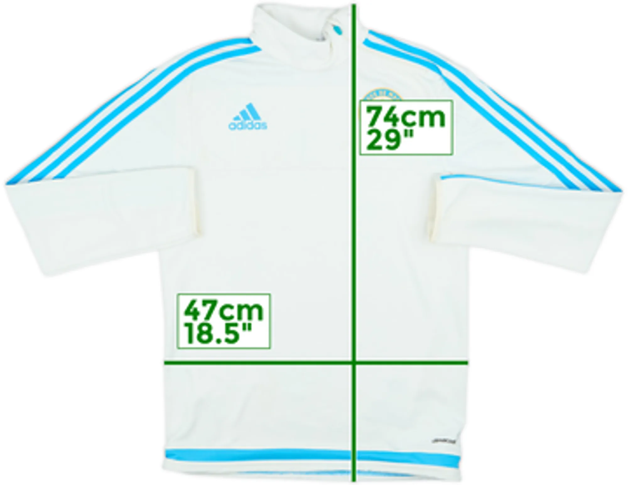 2015-16 Olympique Marseille adidas 1/4 Zip Sweat Top - 6/10 - (S)