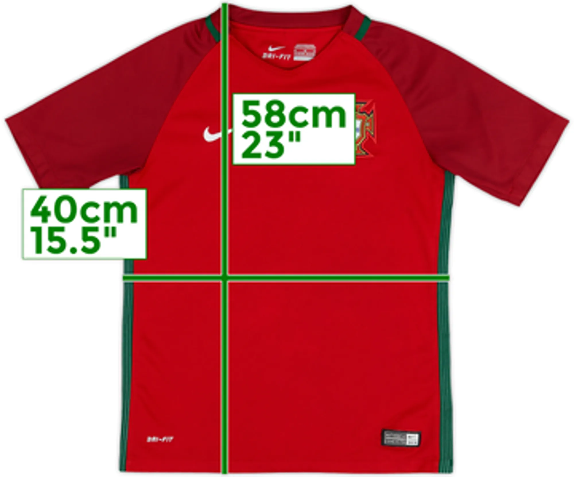 2016-18 Portugal Home Shirt - 8/10 - (M.Boys)