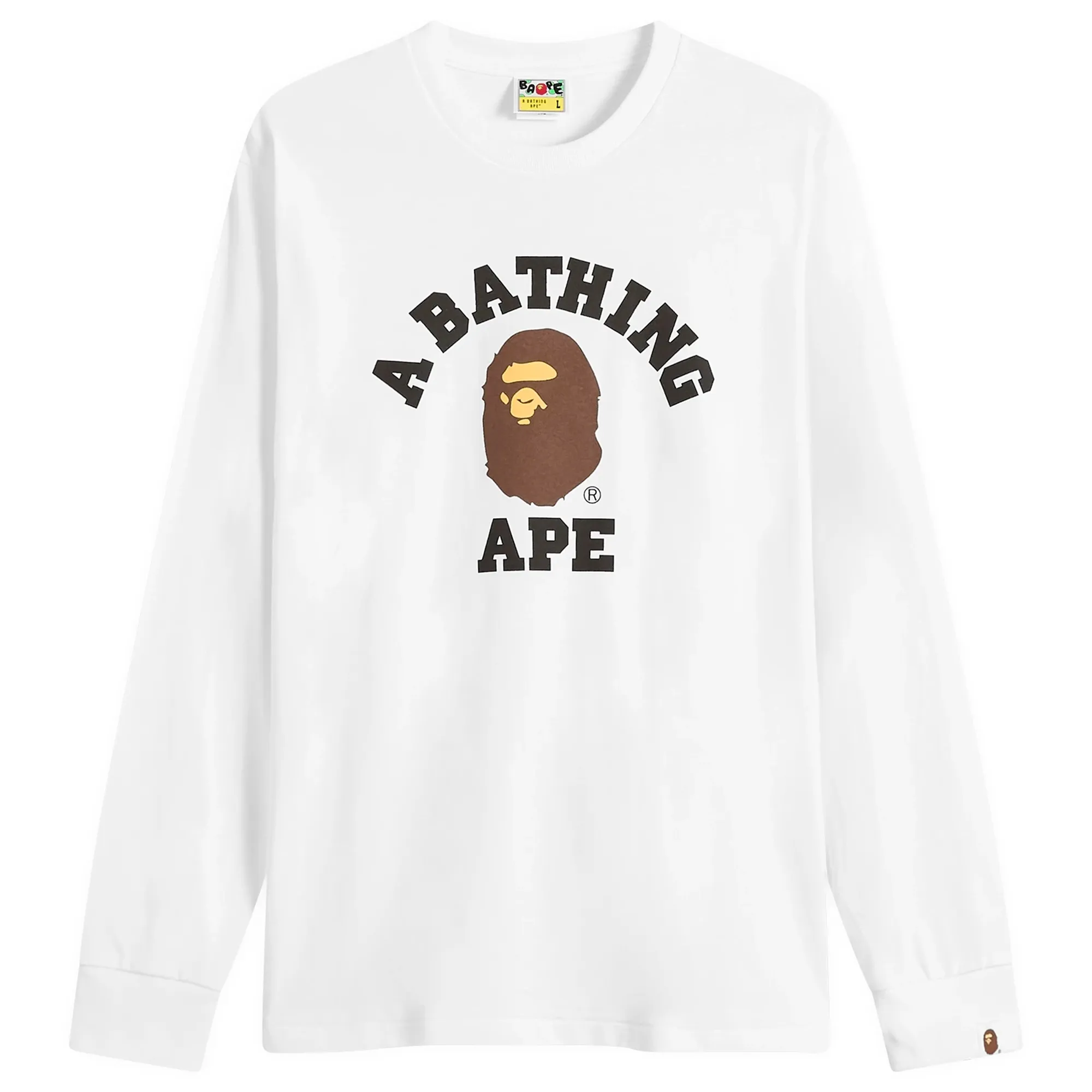 A Bathing Ape Men's Long Sleeve College T-Shirt White