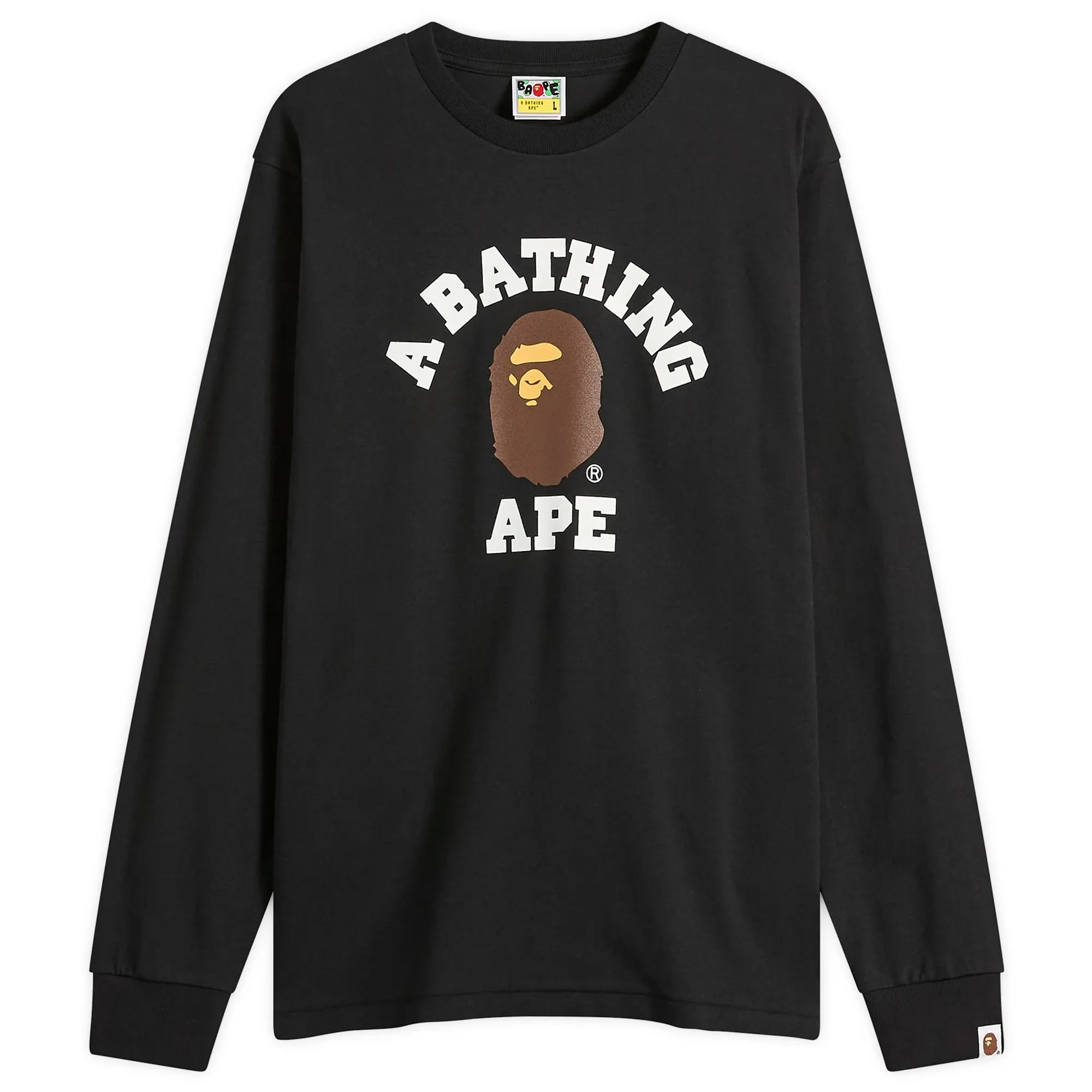 A Bathing Ape Men's Long Sleeve College T-Shirt Black