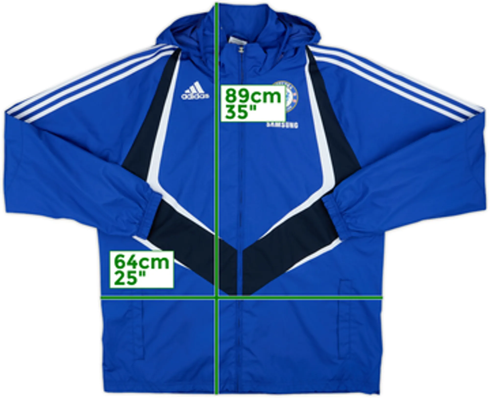 2009-10 Chelsea adidas Hooded Rain Jacket - 8/10 - (L)