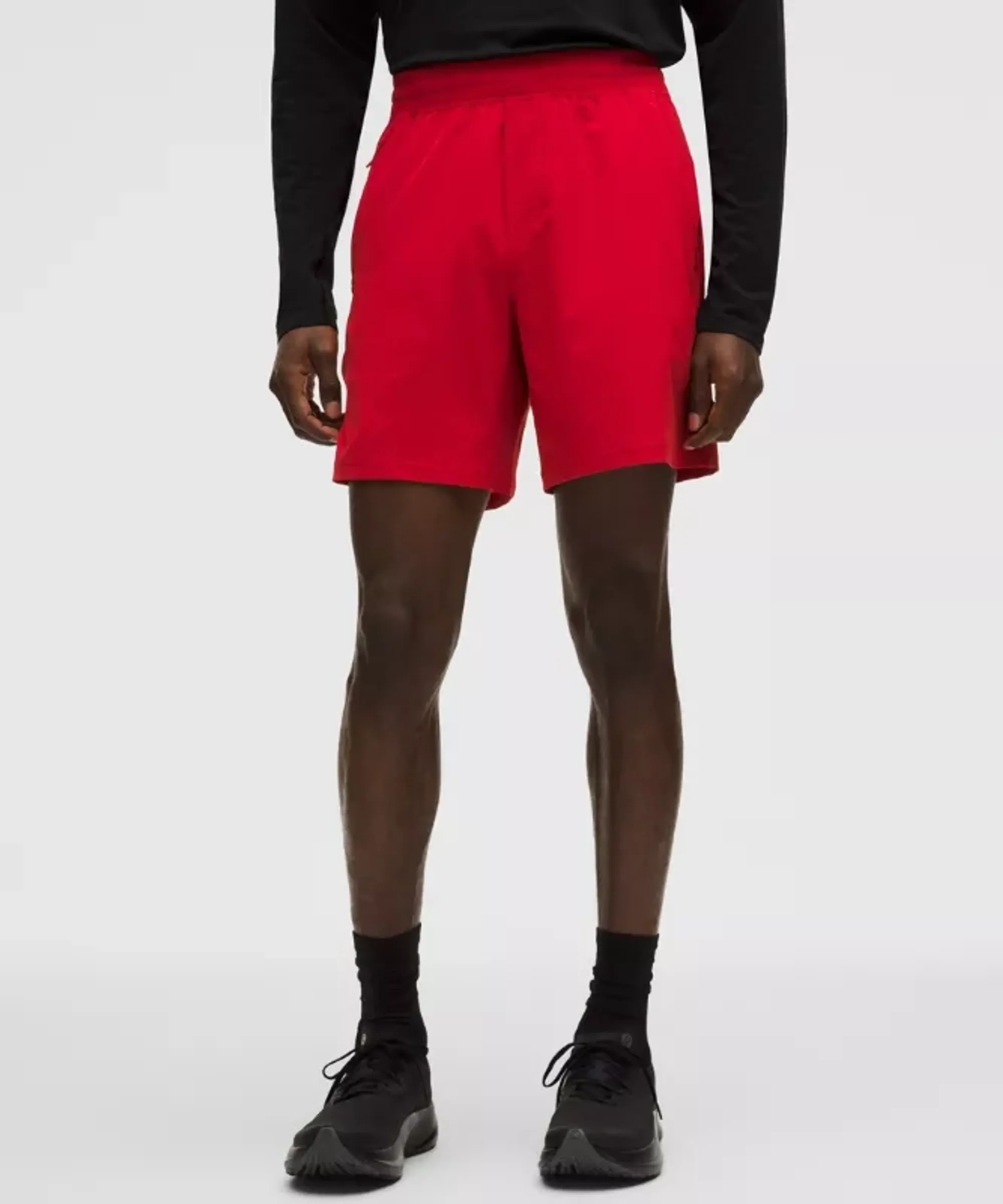 lululemon – Men's Pace Breaker Linerless Shorts – 7" – Color Red/Neon – Size XL