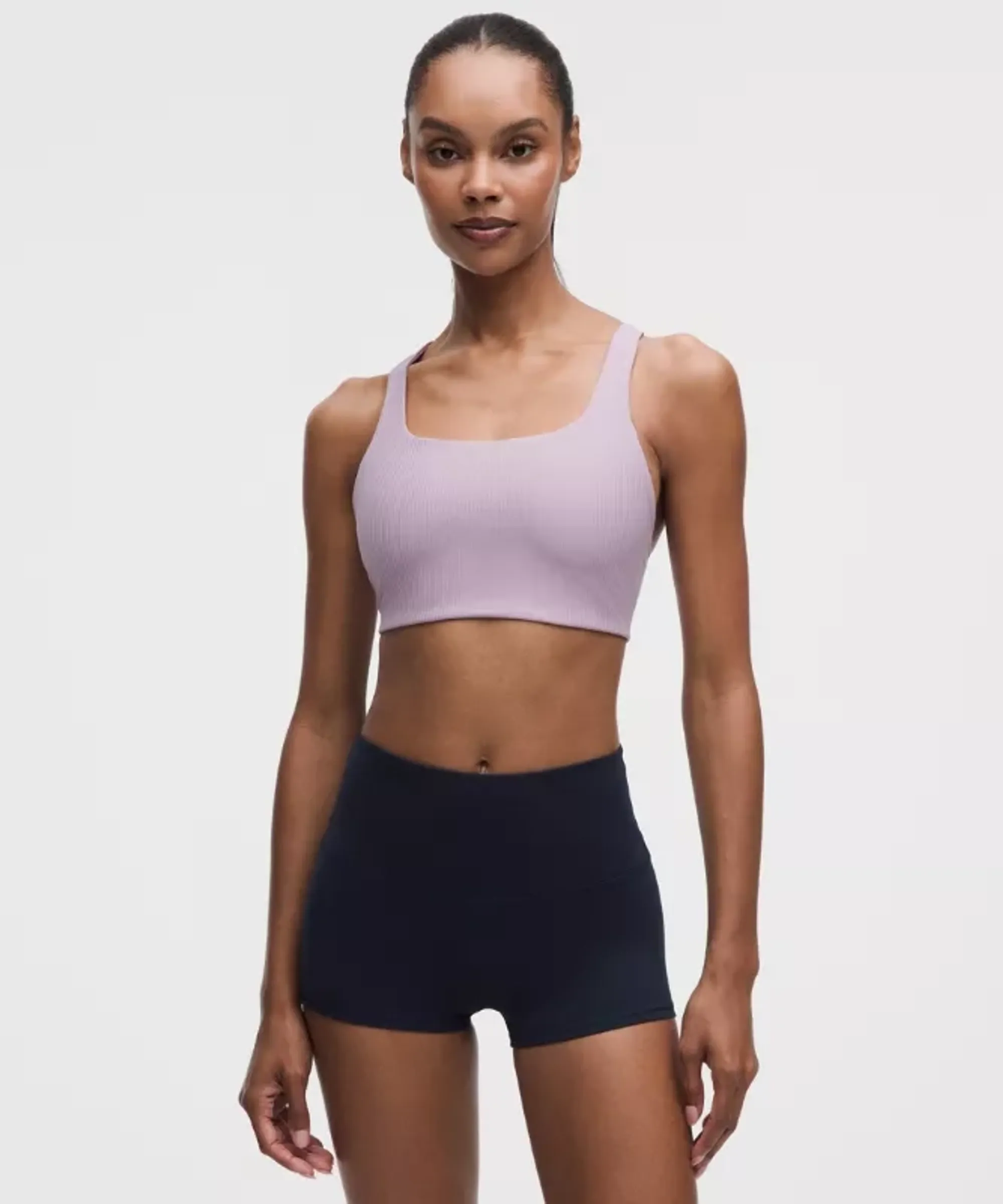 lululemon – Women's All-Time Hero Ribbed Sports Bra Medium Support, B/C Cup – Color Purple – Size Medium