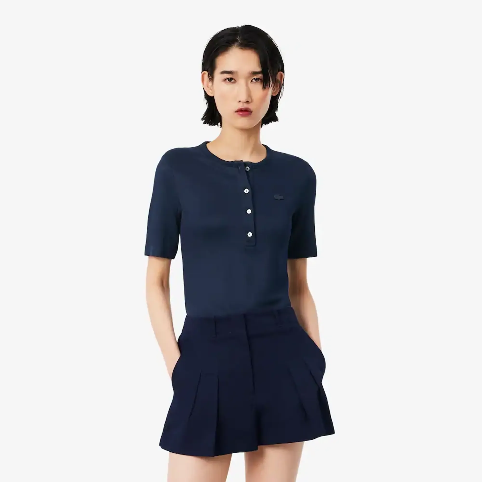 Lacoste Slim Fit Glossy Piqué Piqué T-shirt - Midnight Blue