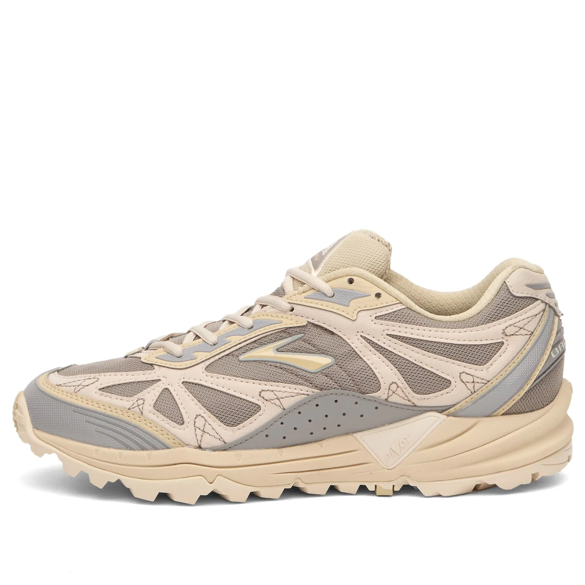 Brooks Men's Cascadia 1 Sneaker Rock Ridge/Angora/Pumice Stone