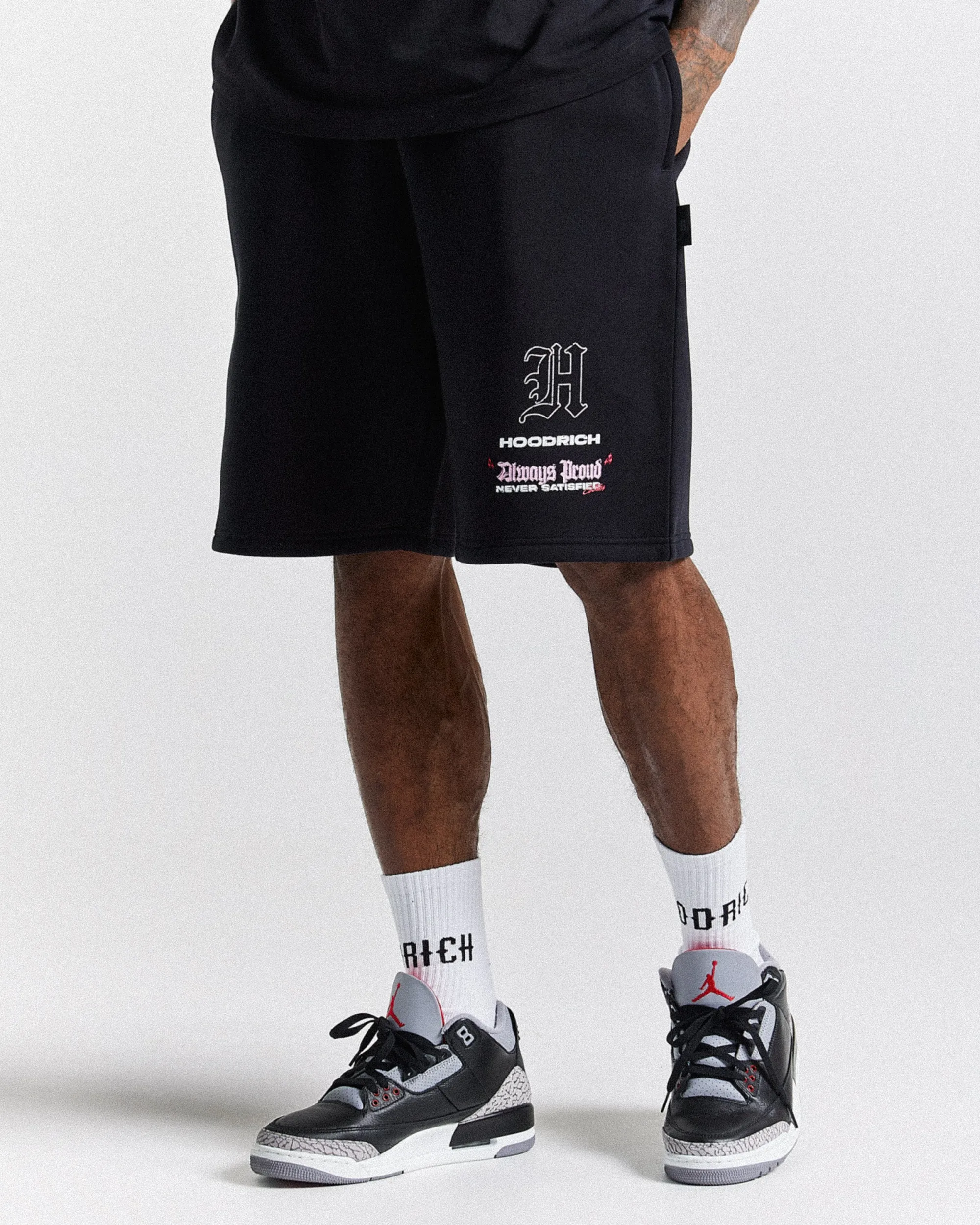 Chroma Oversized Shorts - Black/White/Pink