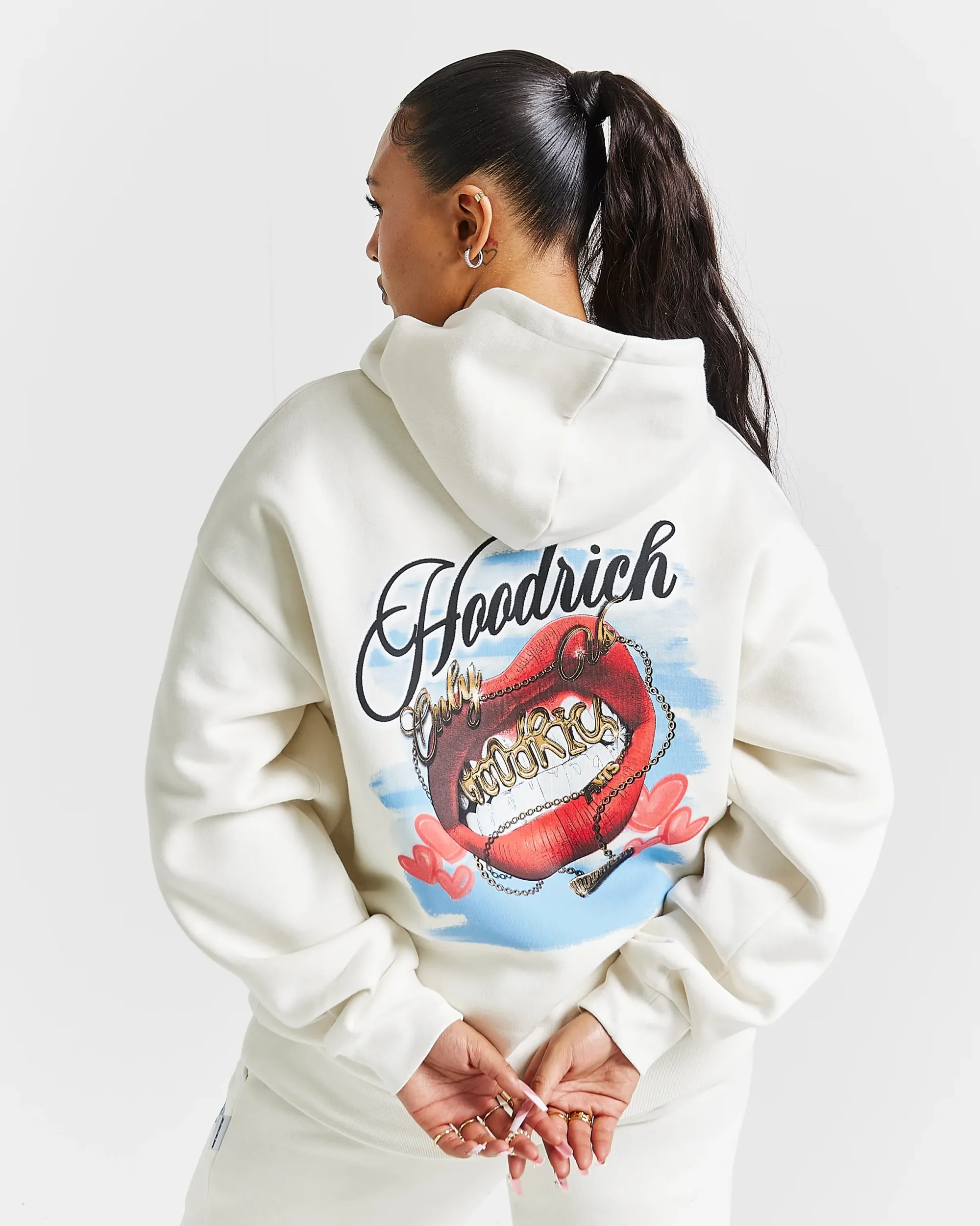 Grillz Oversized Hoodie - White/Red/Blue