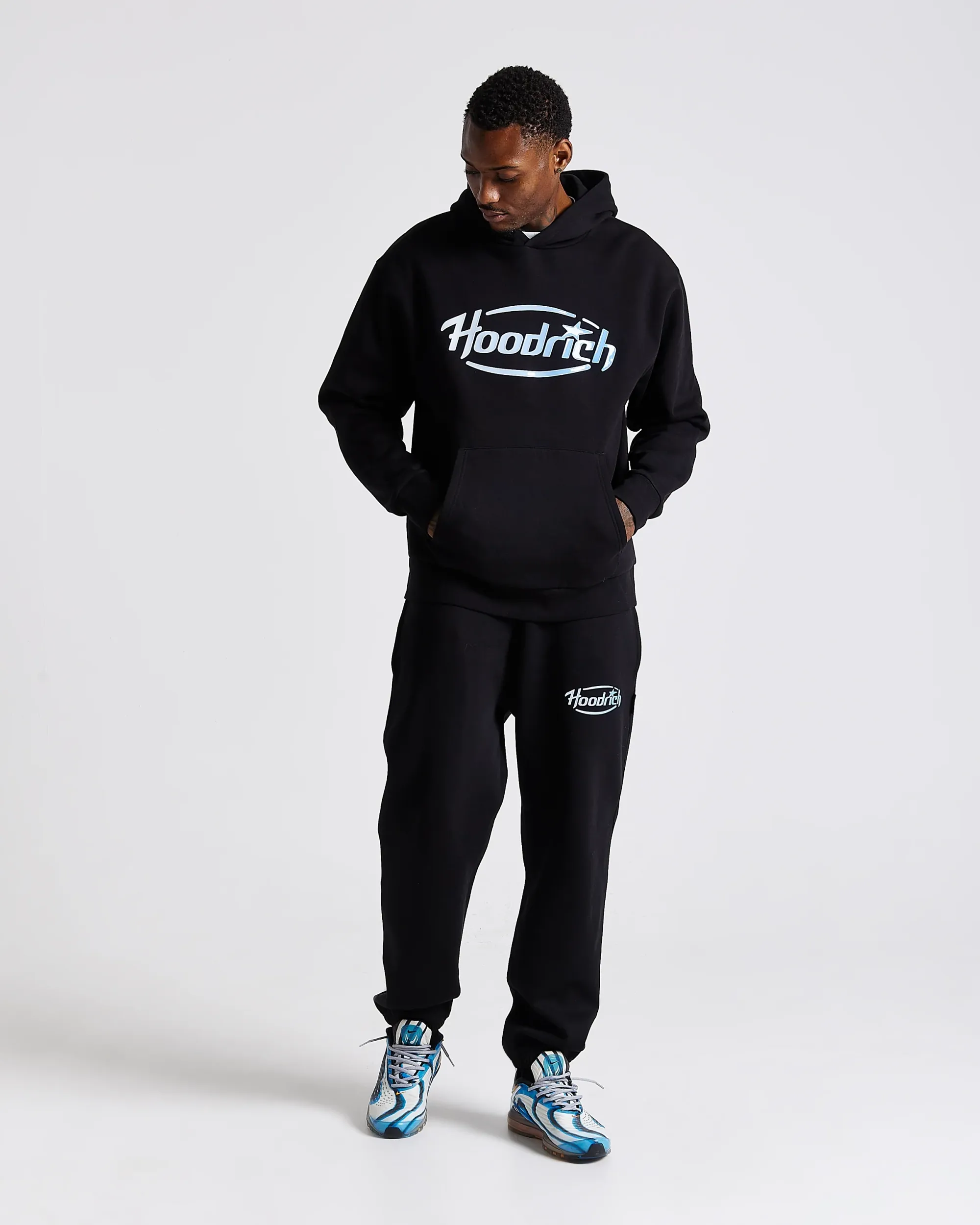 Curve Oversized Joggers - Black/Blue