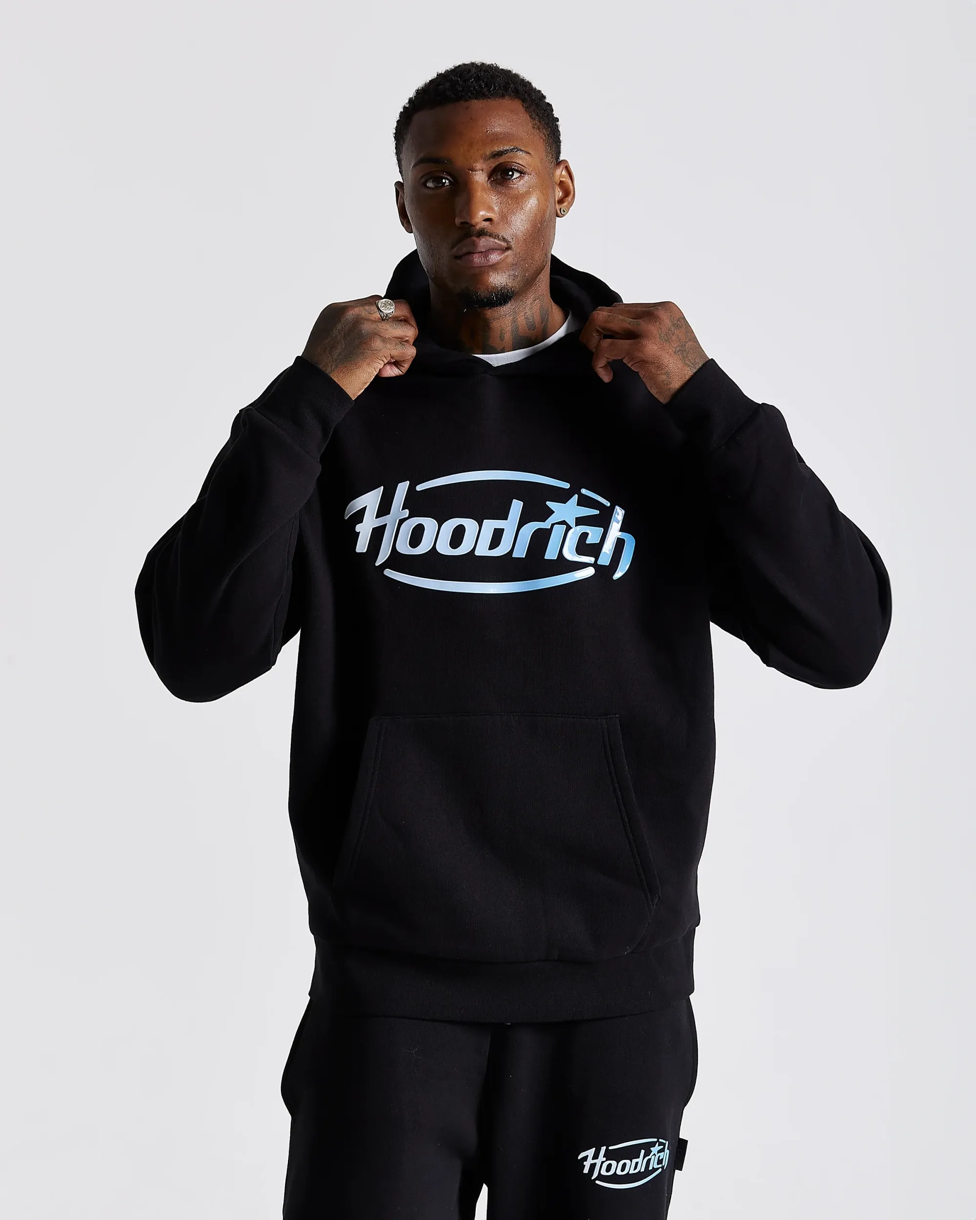 Curve Oversized Hoodie - Black/Blue