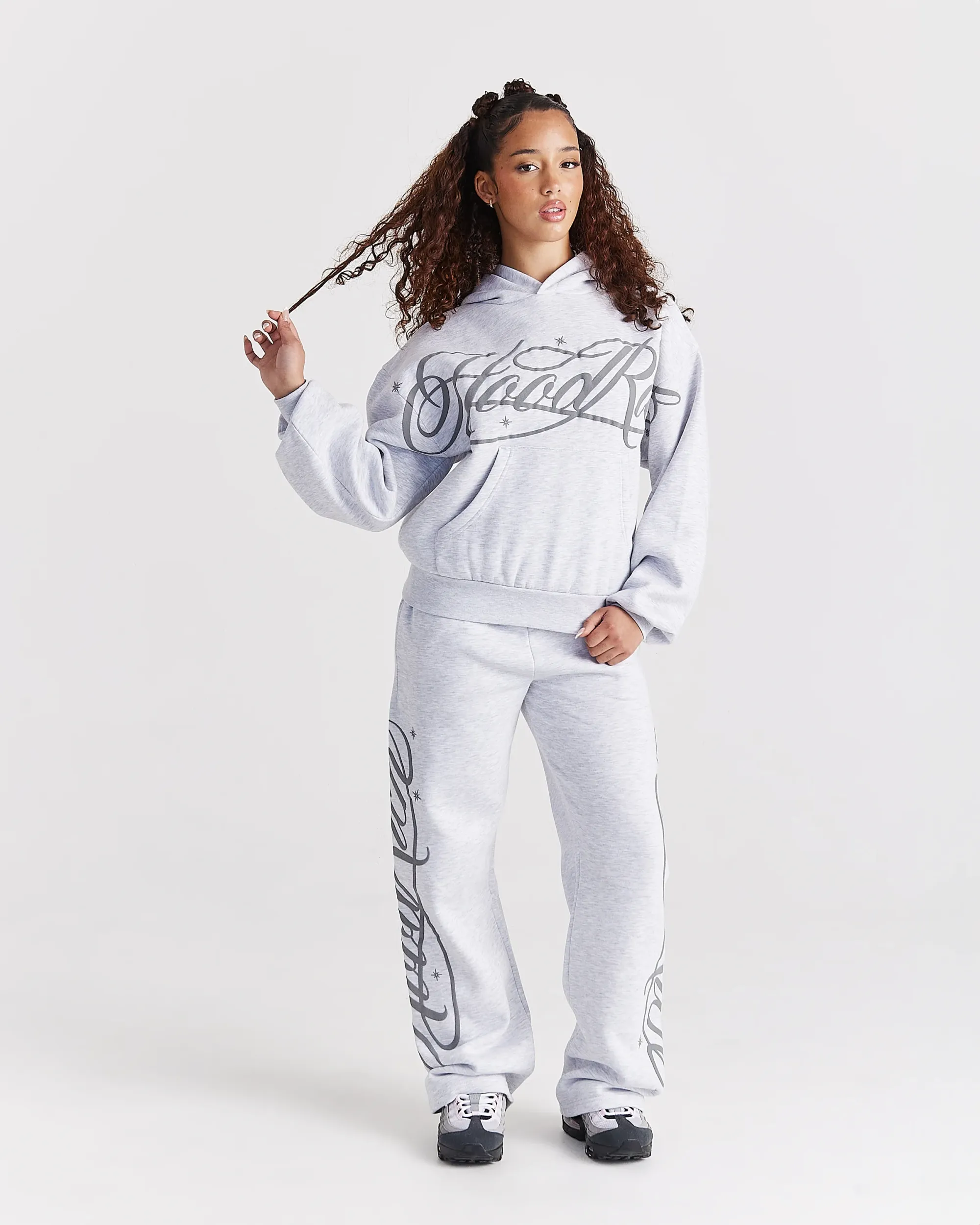Solace Wide Leg Joggers - Light Grey