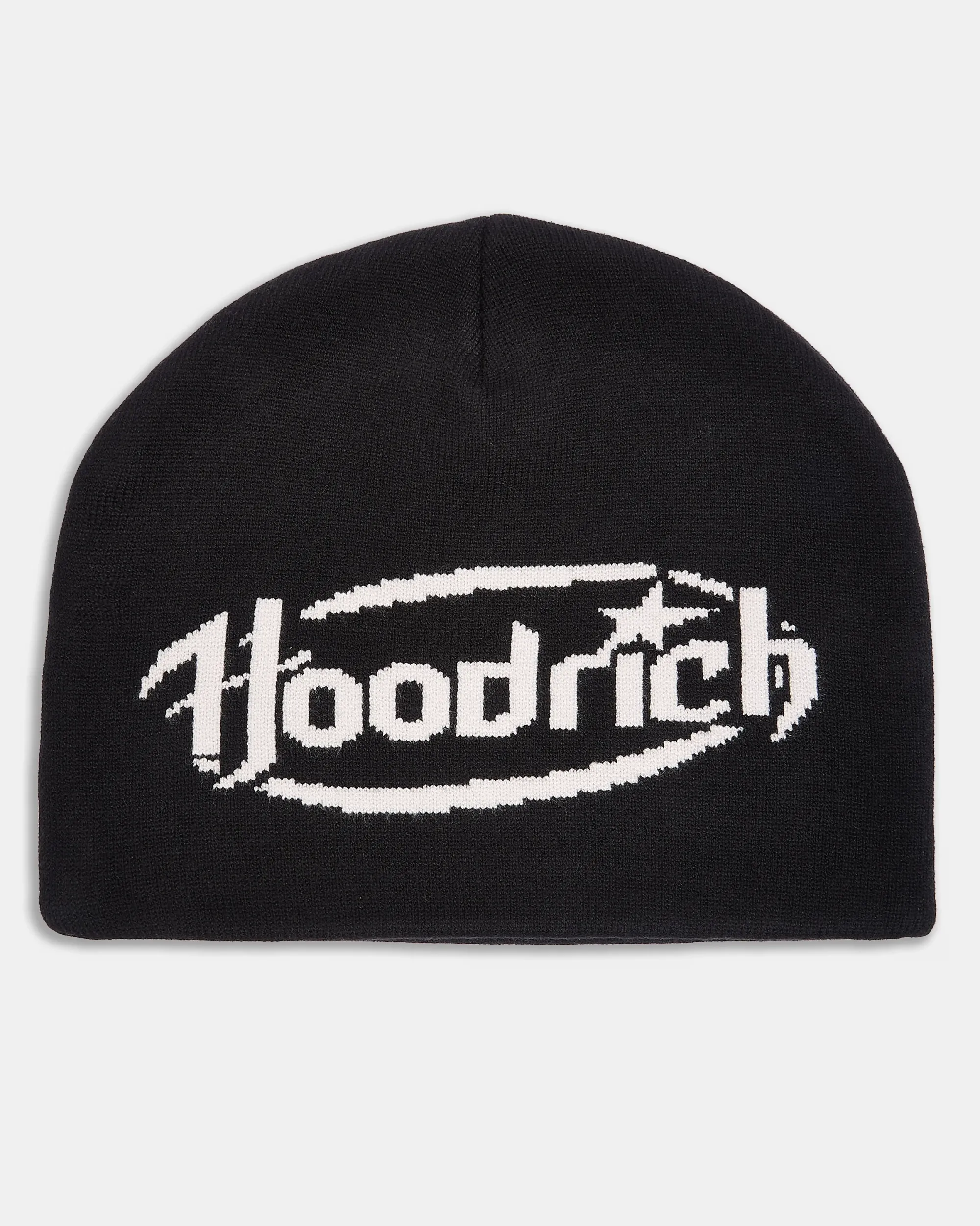 Curve Skull Knit Beanie - Black/White