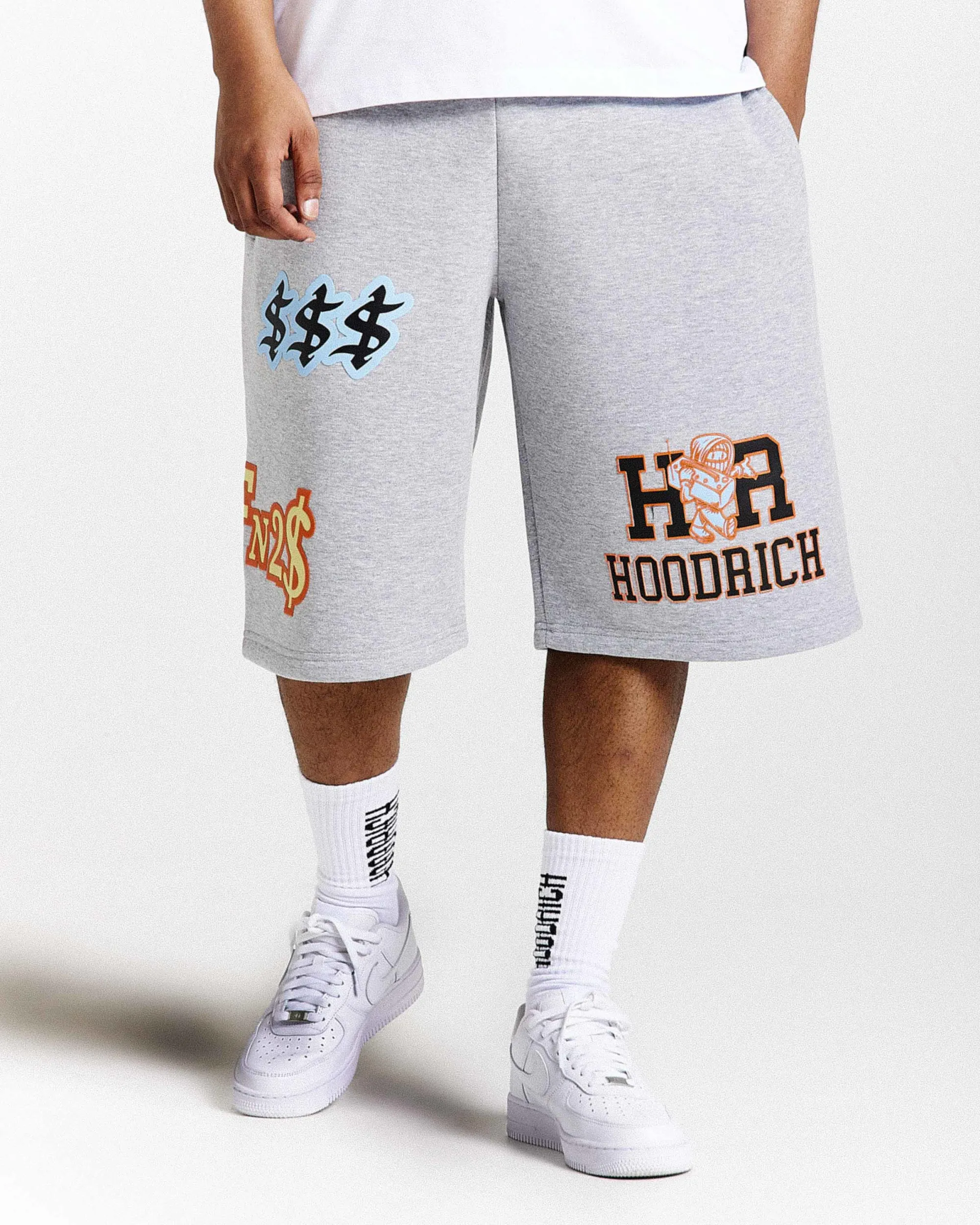 Loony Oversized Shorts - Dark Grey/White