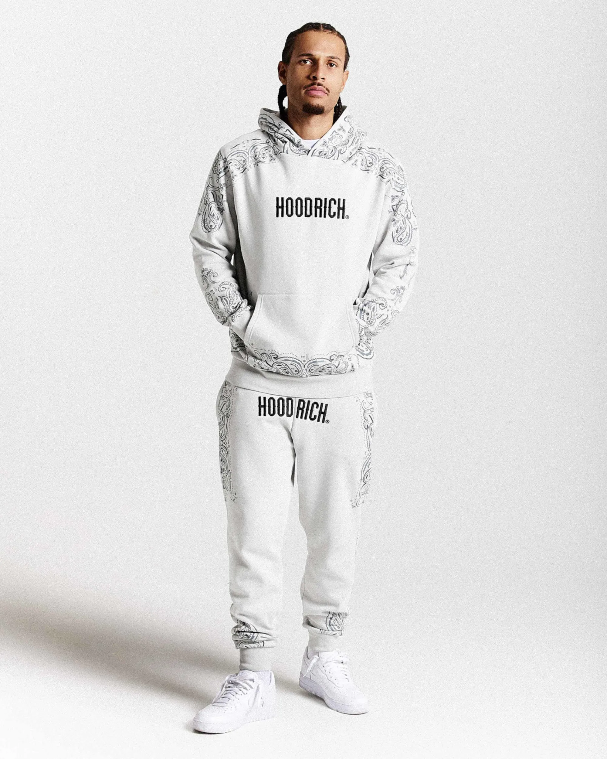Motif Joggers - Light Grey/Black