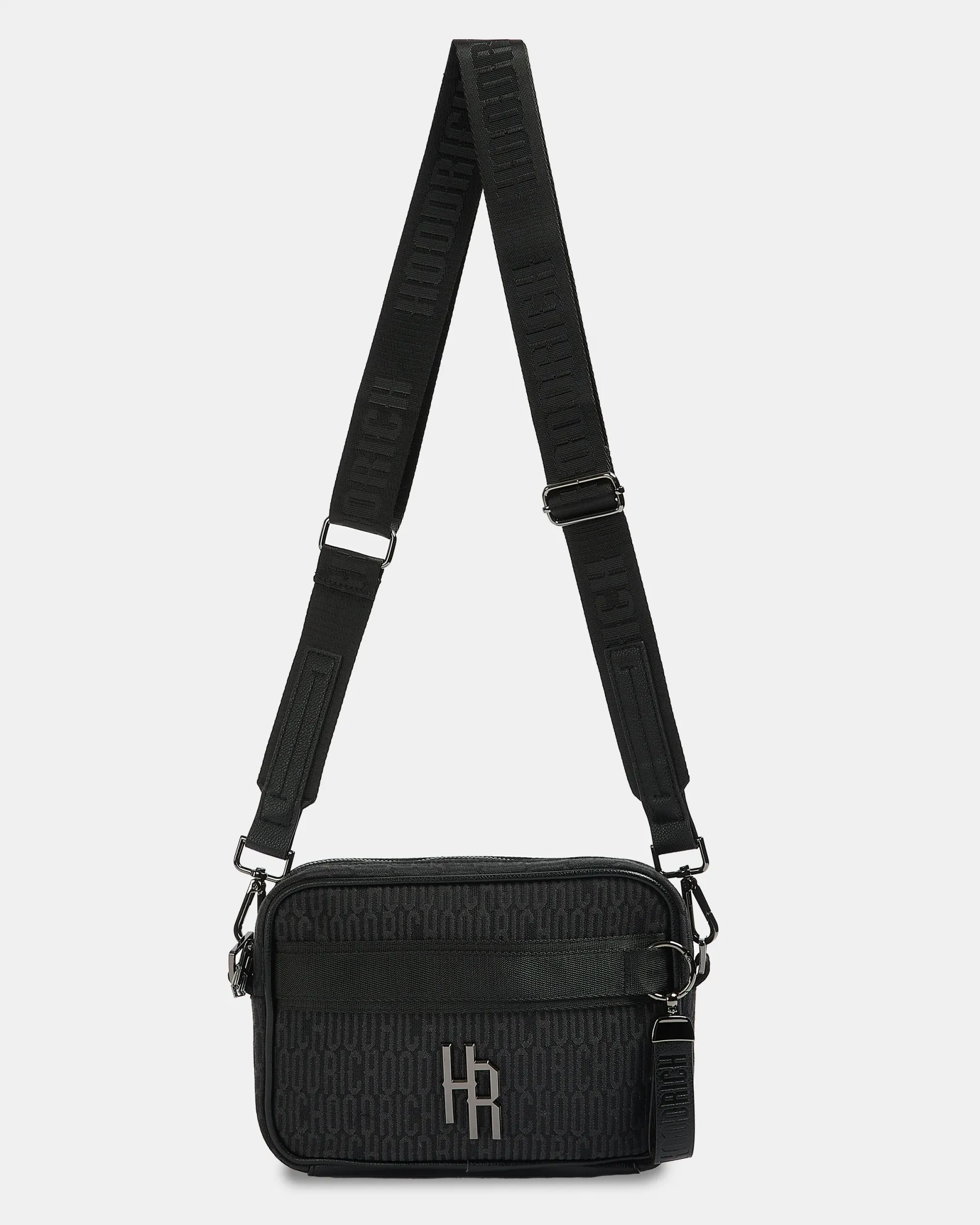 Hoodrich Monogram Messenger Crossbody Bag - Black