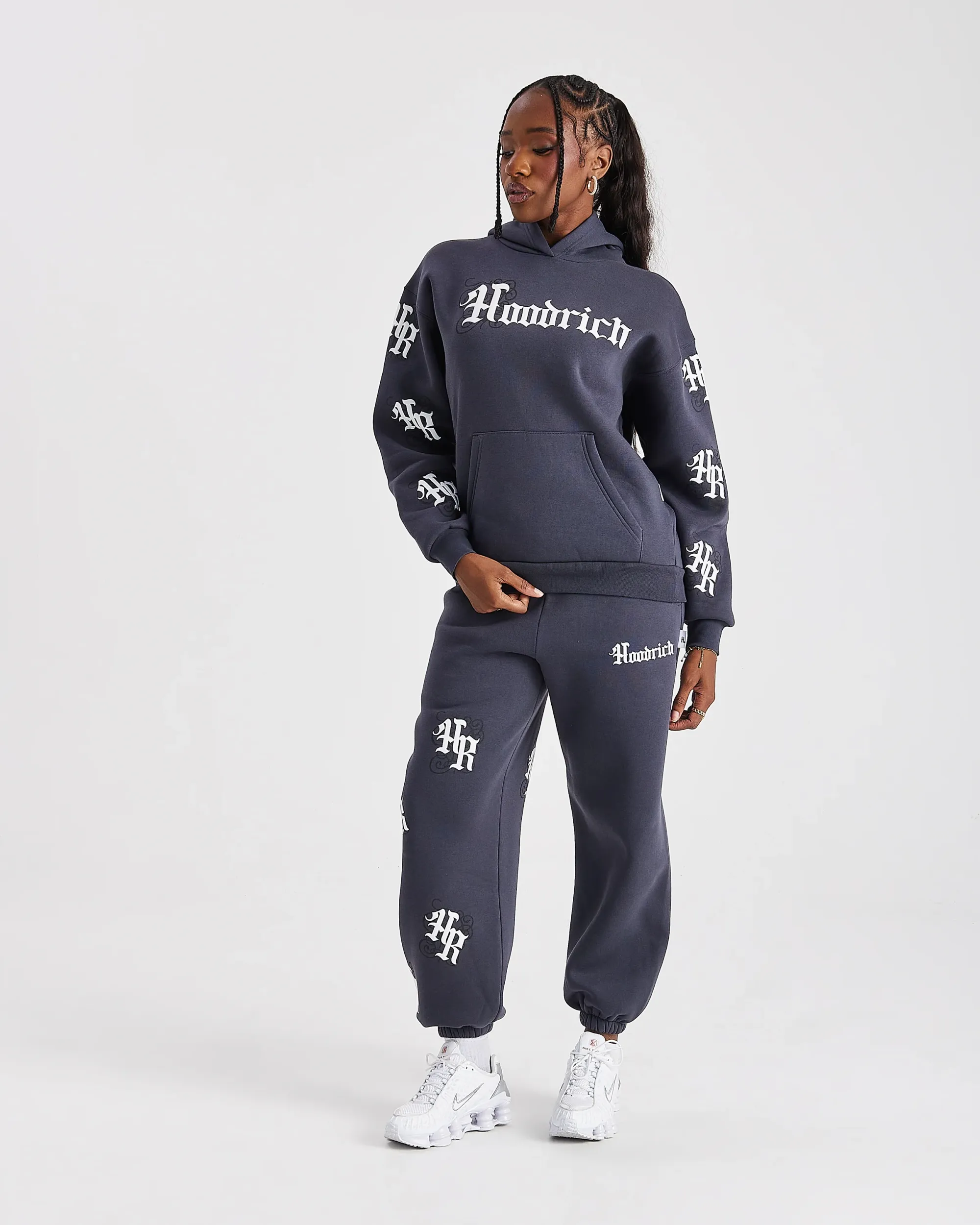 Onyx Oversized Joggers - Grey/White