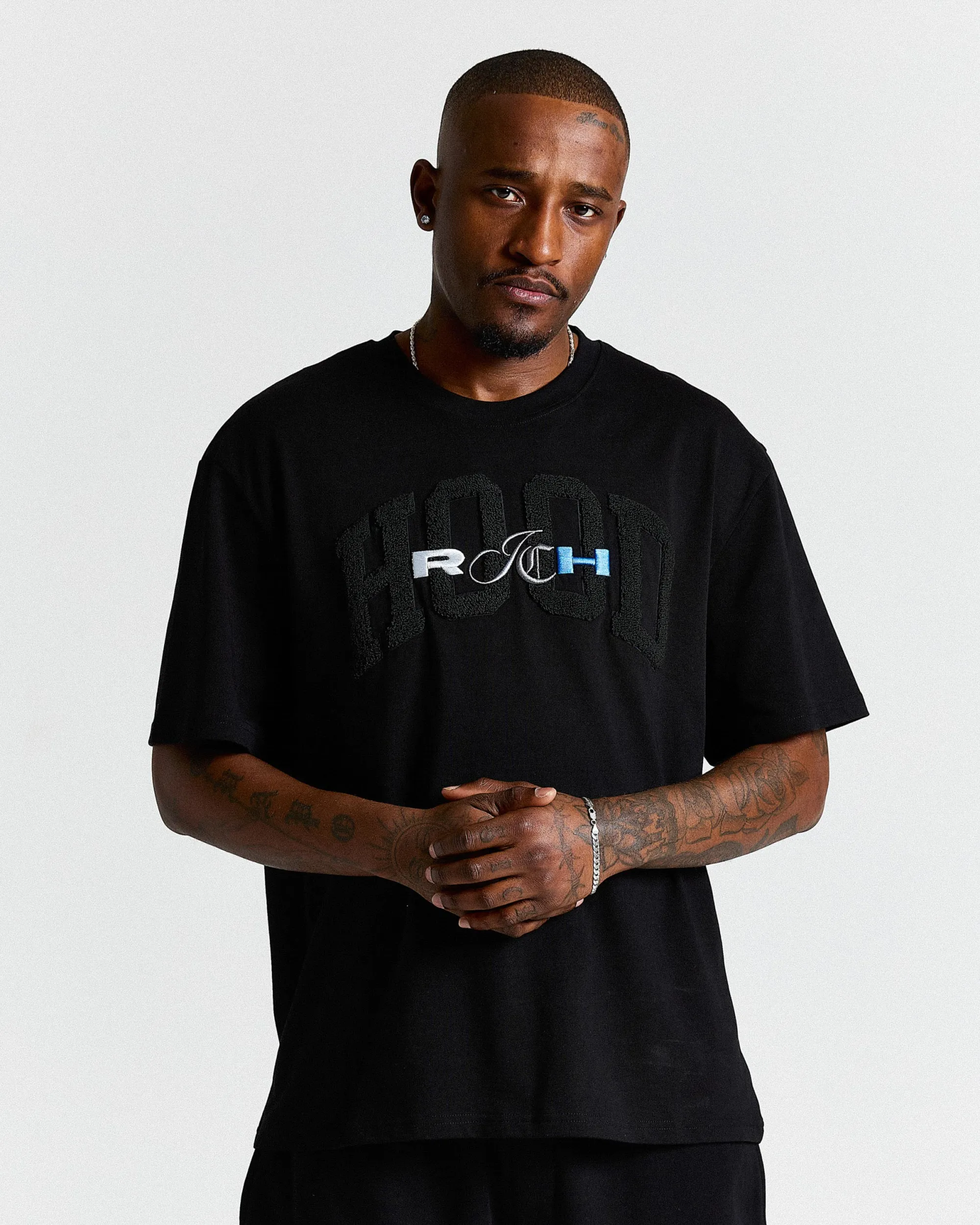 Merit Oversized T-Shirt - Black/Blue