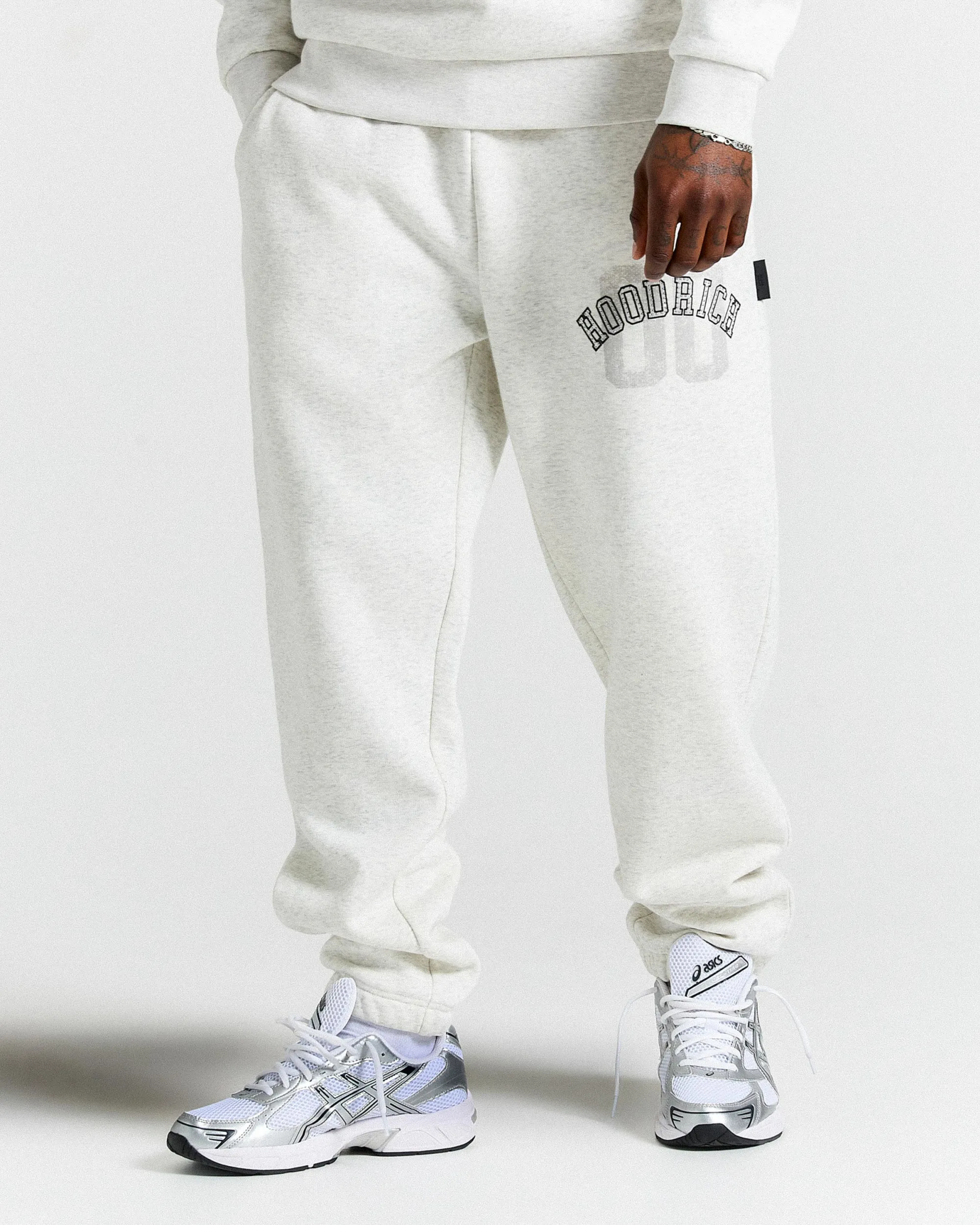 Rivet Oversized Joggers - Heather Grey/black