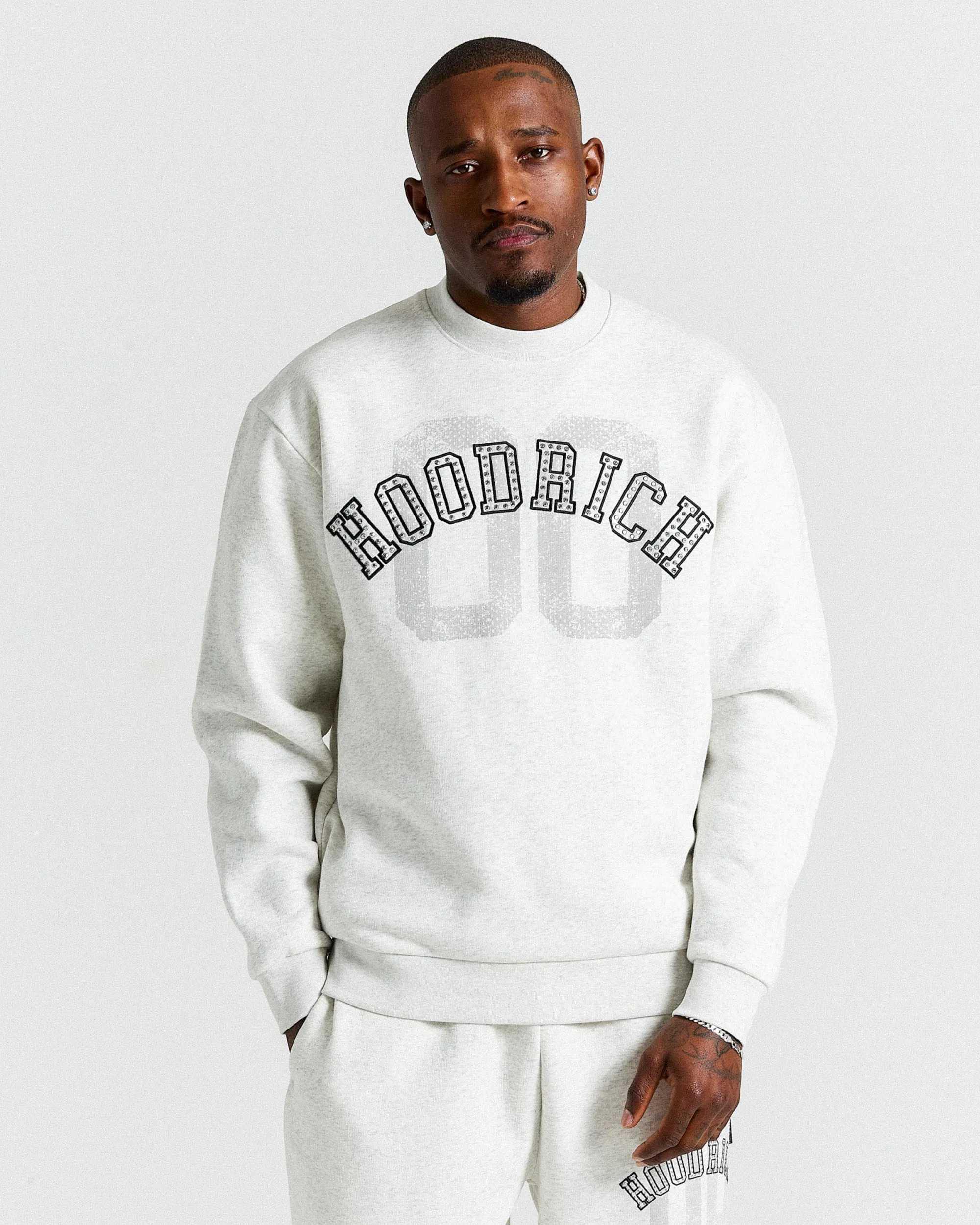 Rivet Oversized Sweatshirt - Heather Grey/Black
