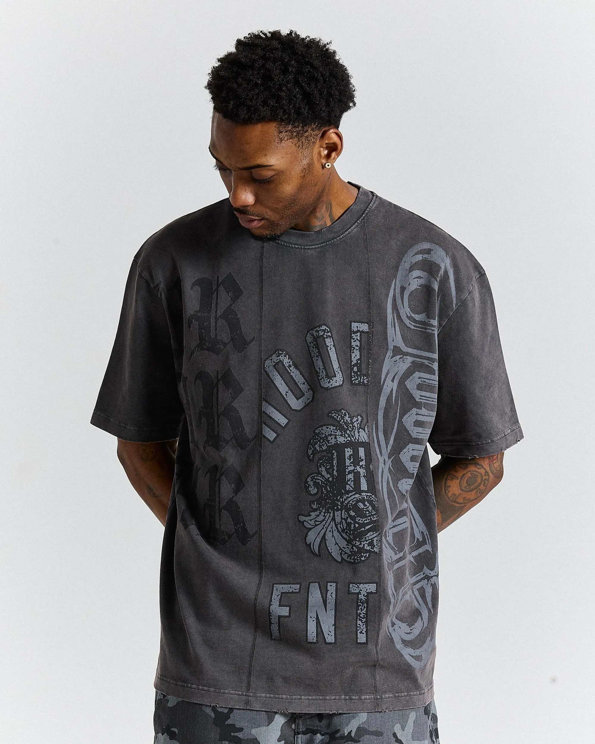 Divide Oversized T-Shirt - Grey