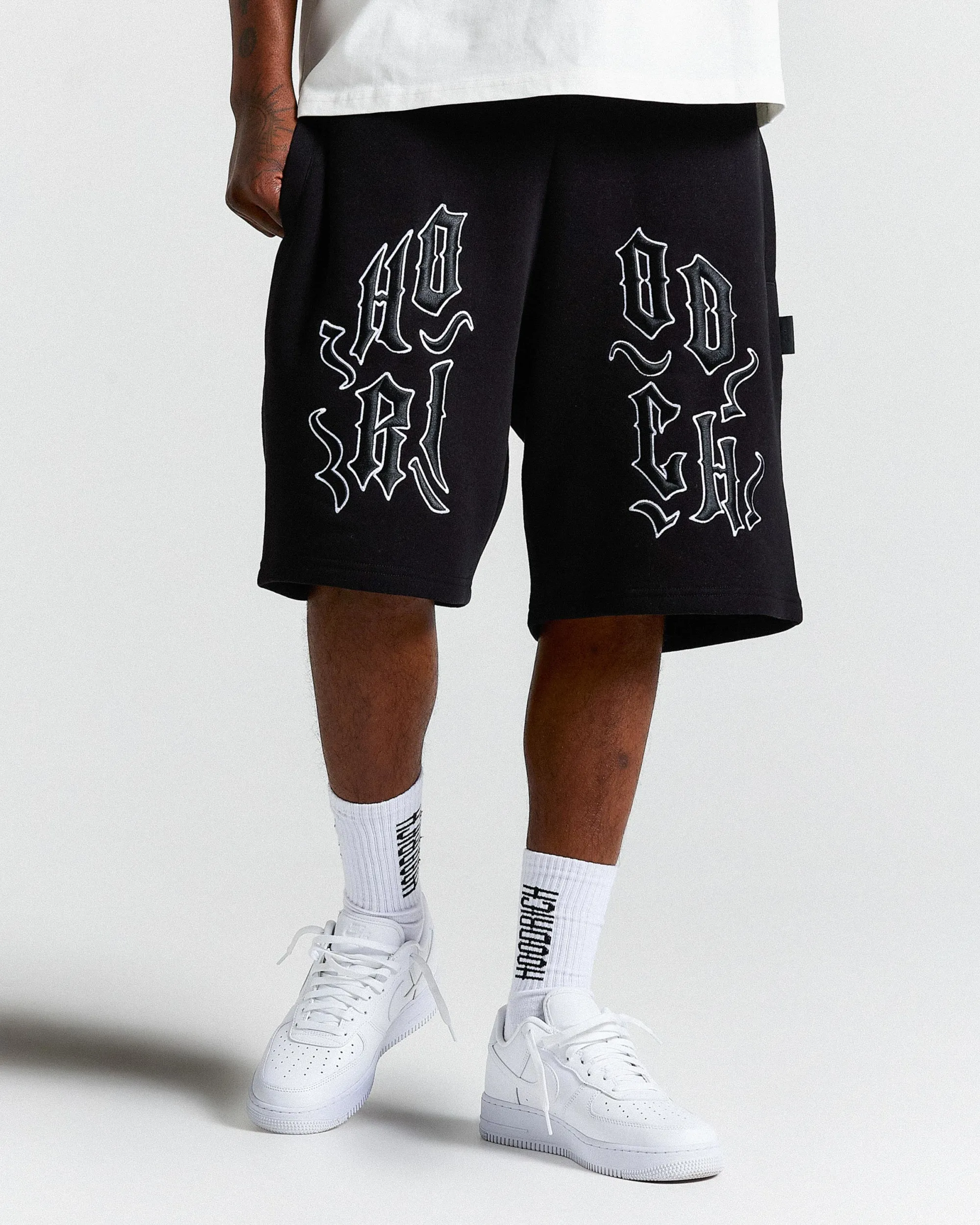 Ritual Crown Oversized Shorts - Black/White