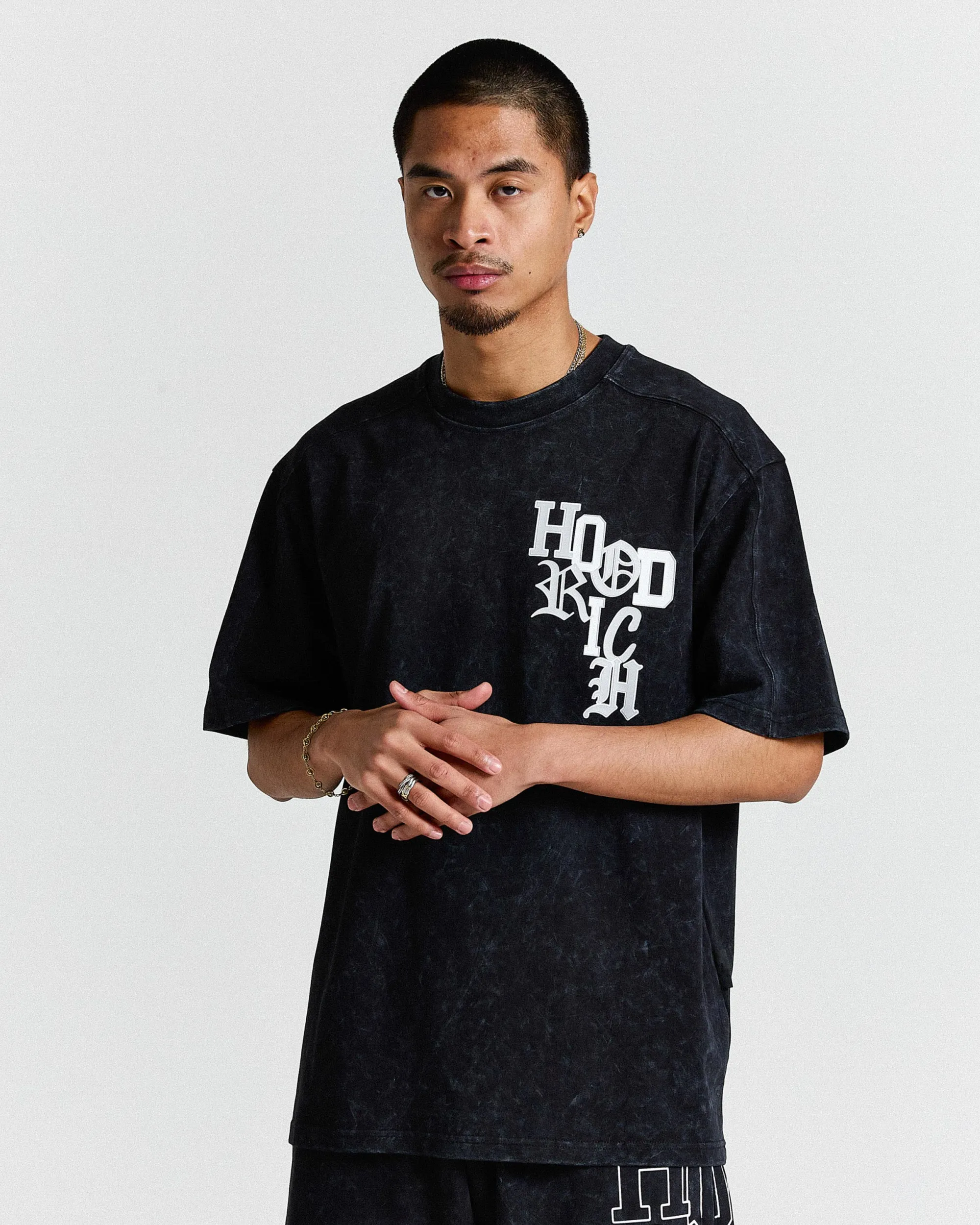 Heritage Oversized T-Shirt - Black Wash/White
