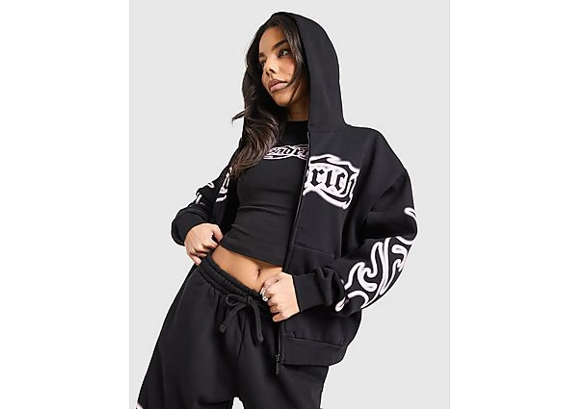 Hoodrich Asha Full Zip Hoodie - Black - Womens