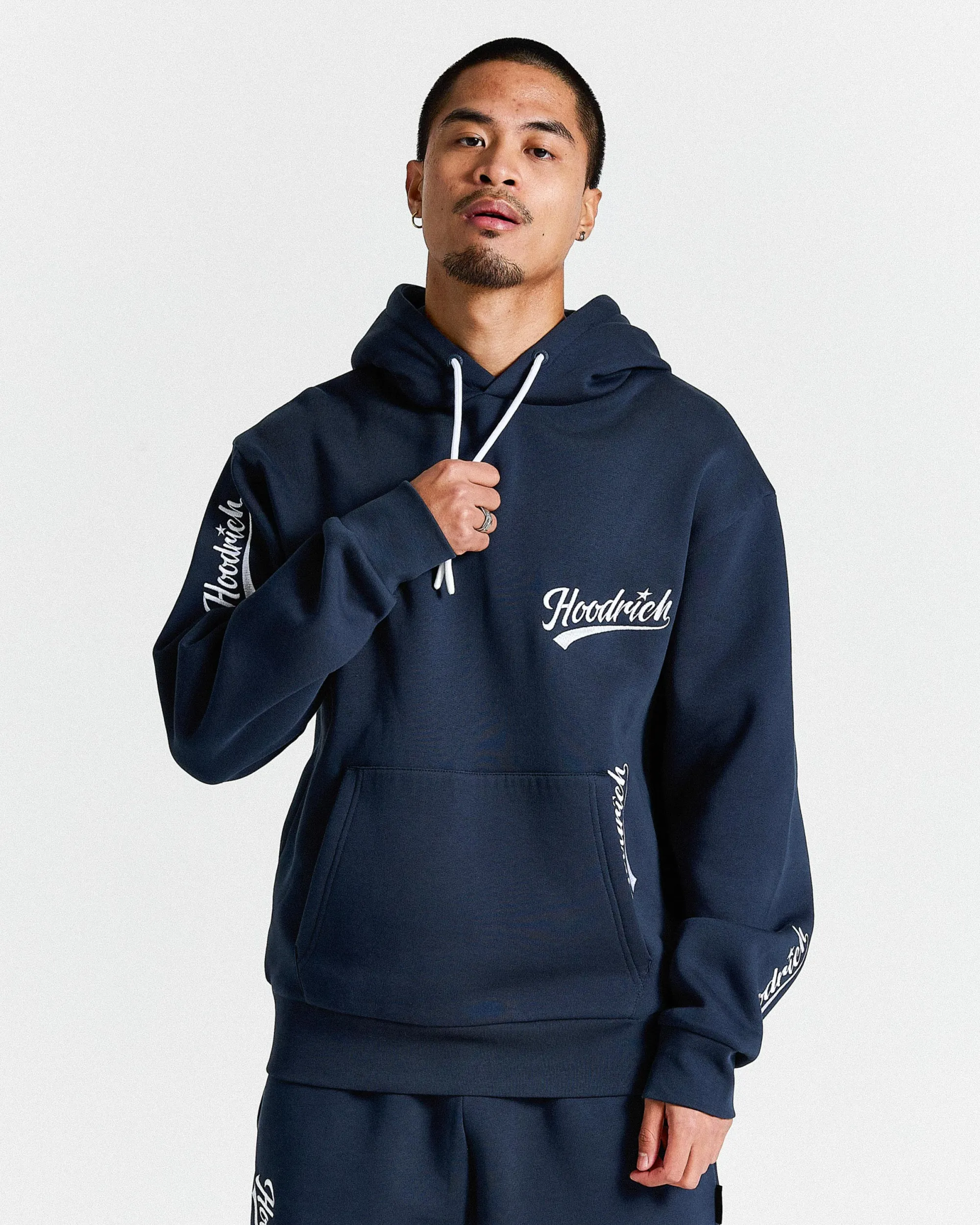 Multi Stade Oversized Hoodie - Navy/White