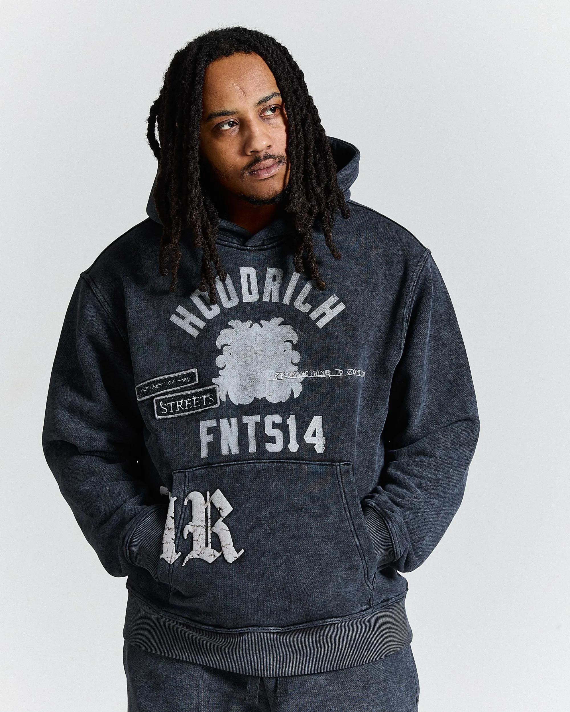 Cipher Oversized Hoodie - Black Wash