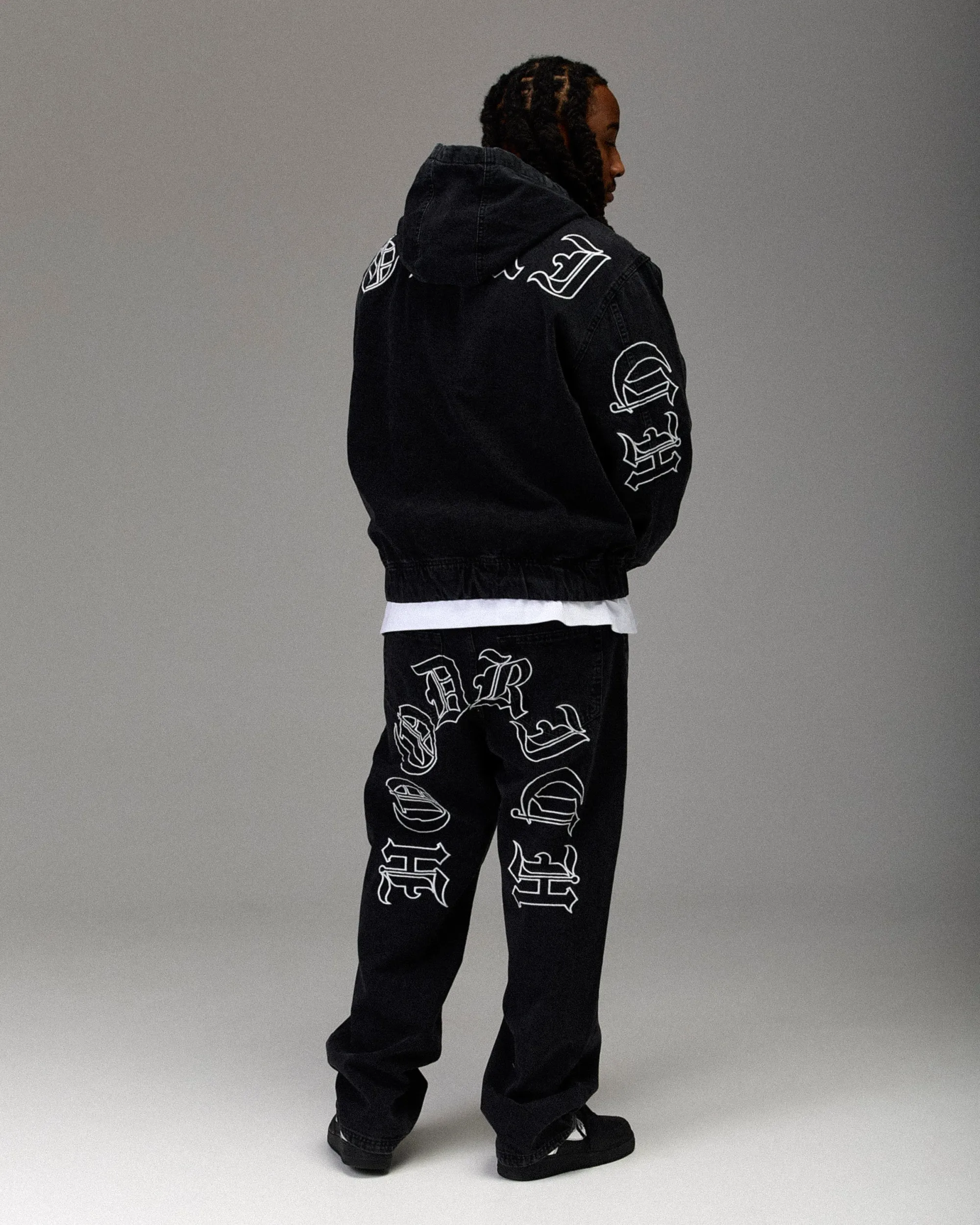 The Winner's Circle Denim Trousers - Black/White